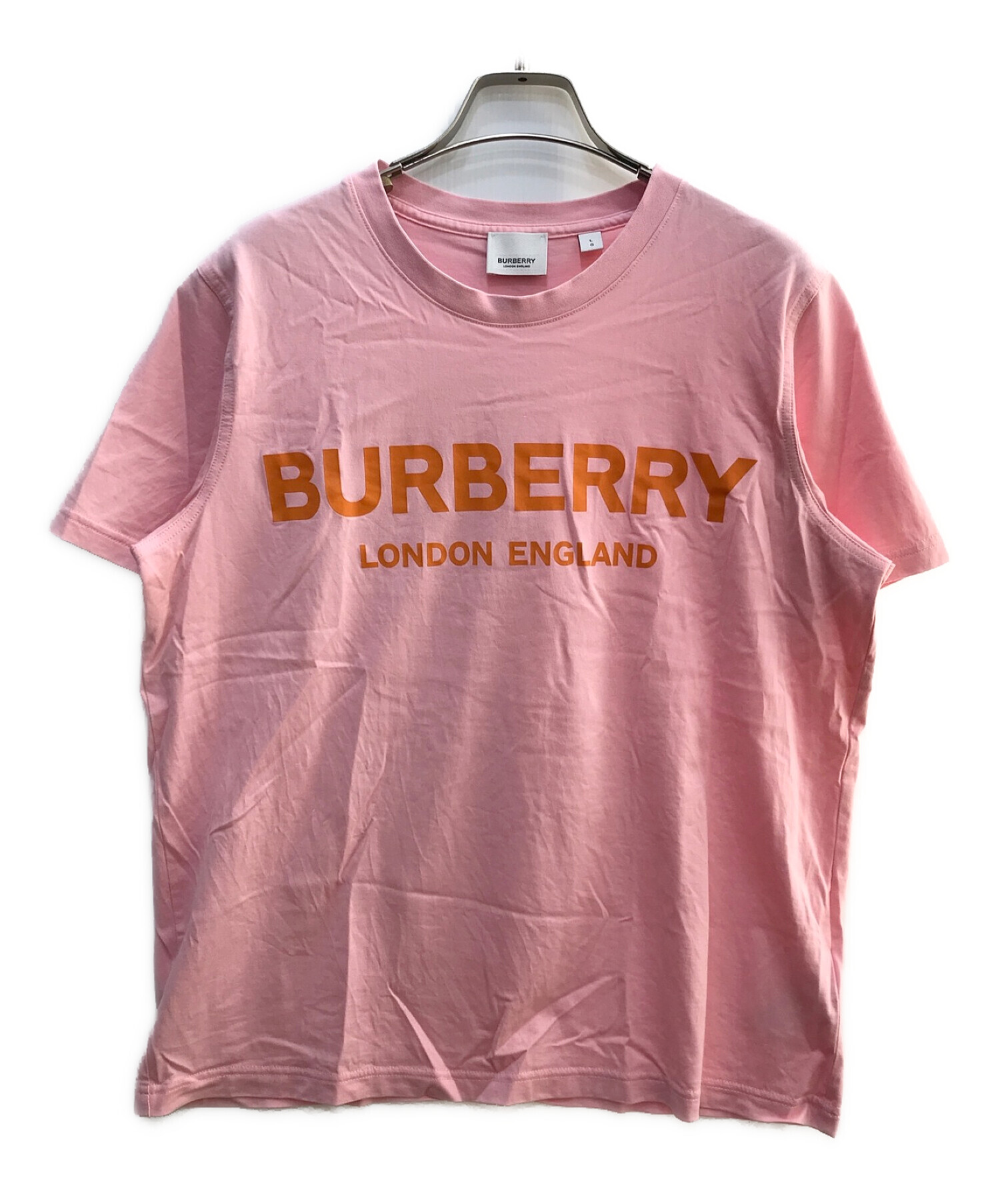 BURBERRY (バーバリー) ロゴプリントTシャツ ピンク サイズ:L/G
