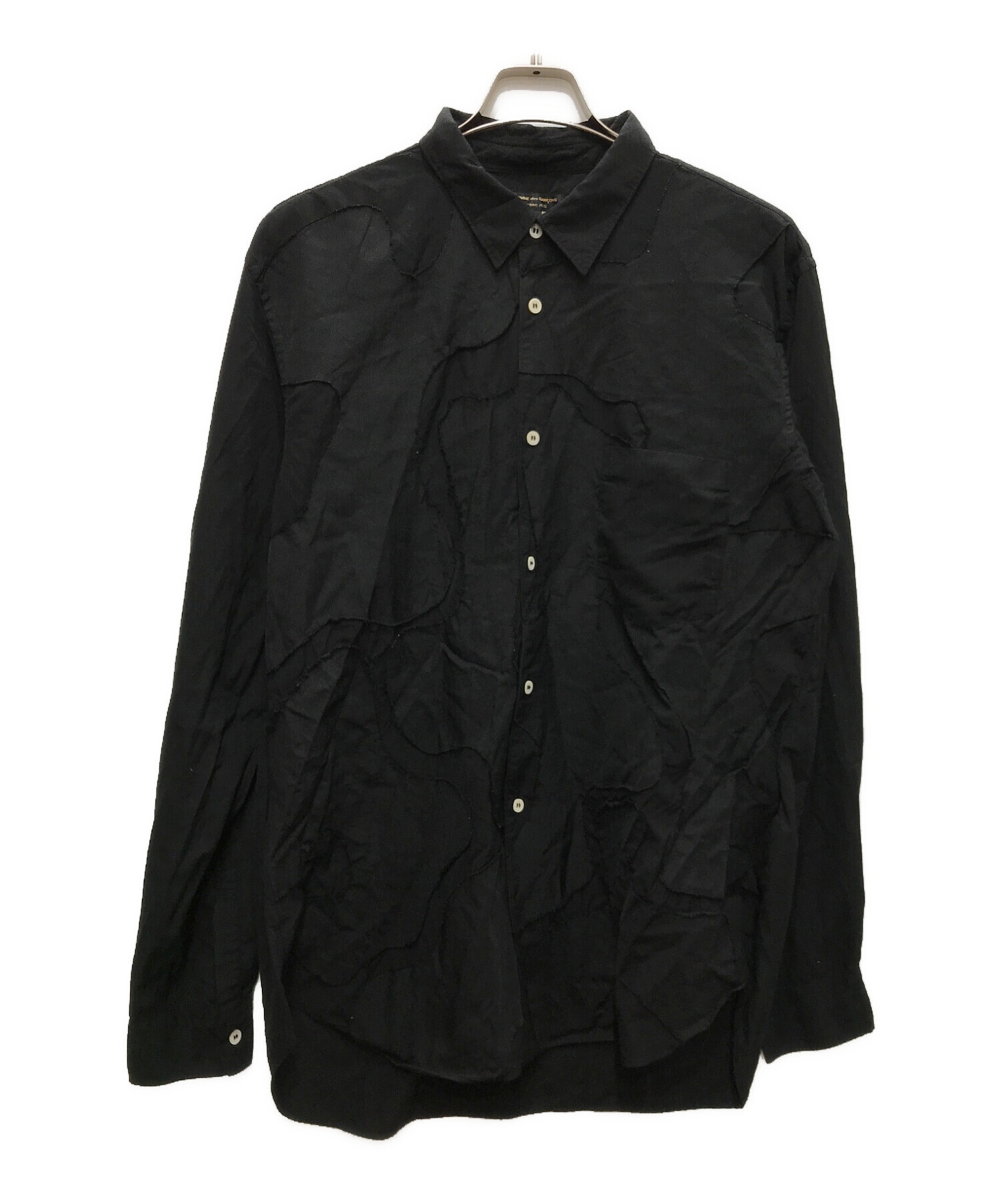 COMME des GARCONS HOMME PLUS (コムデギャルソンオムプリュス) パッチワークシャツ ブラック サイズ:L