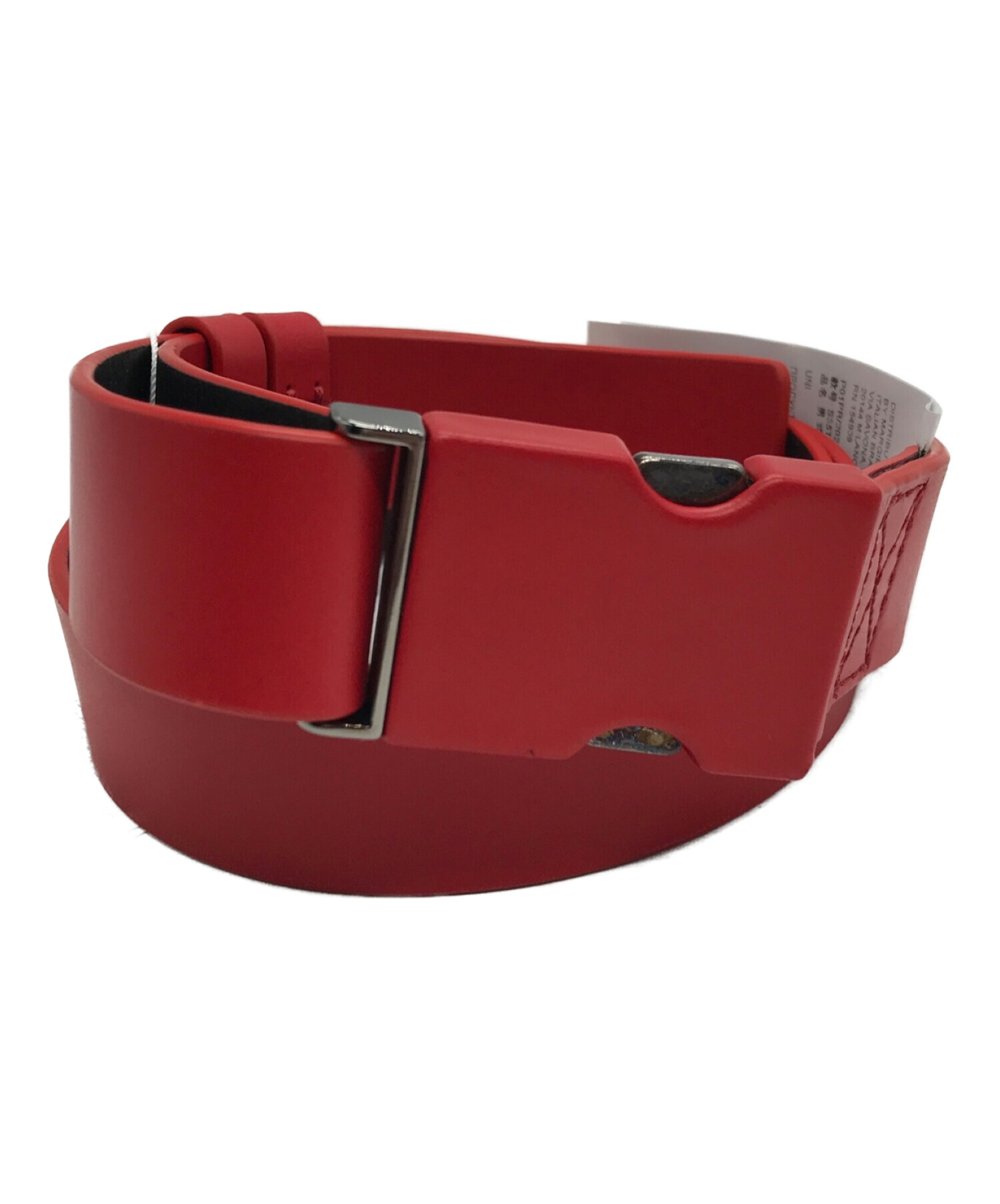 メゾンマルジェラ Red Leather Belt レザー ベルト 赤 レッド