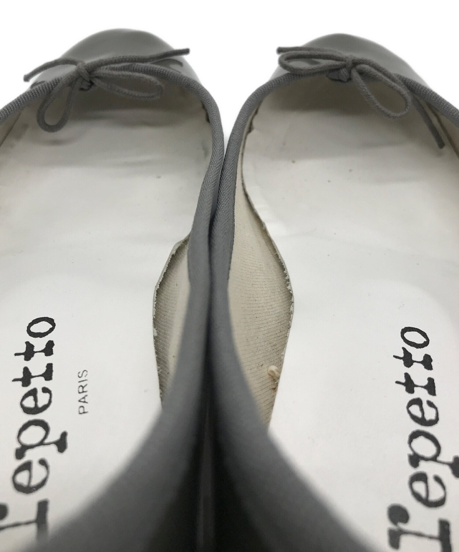 repetto】美品レペット フラットパンプス エナメル パテント グレー36
