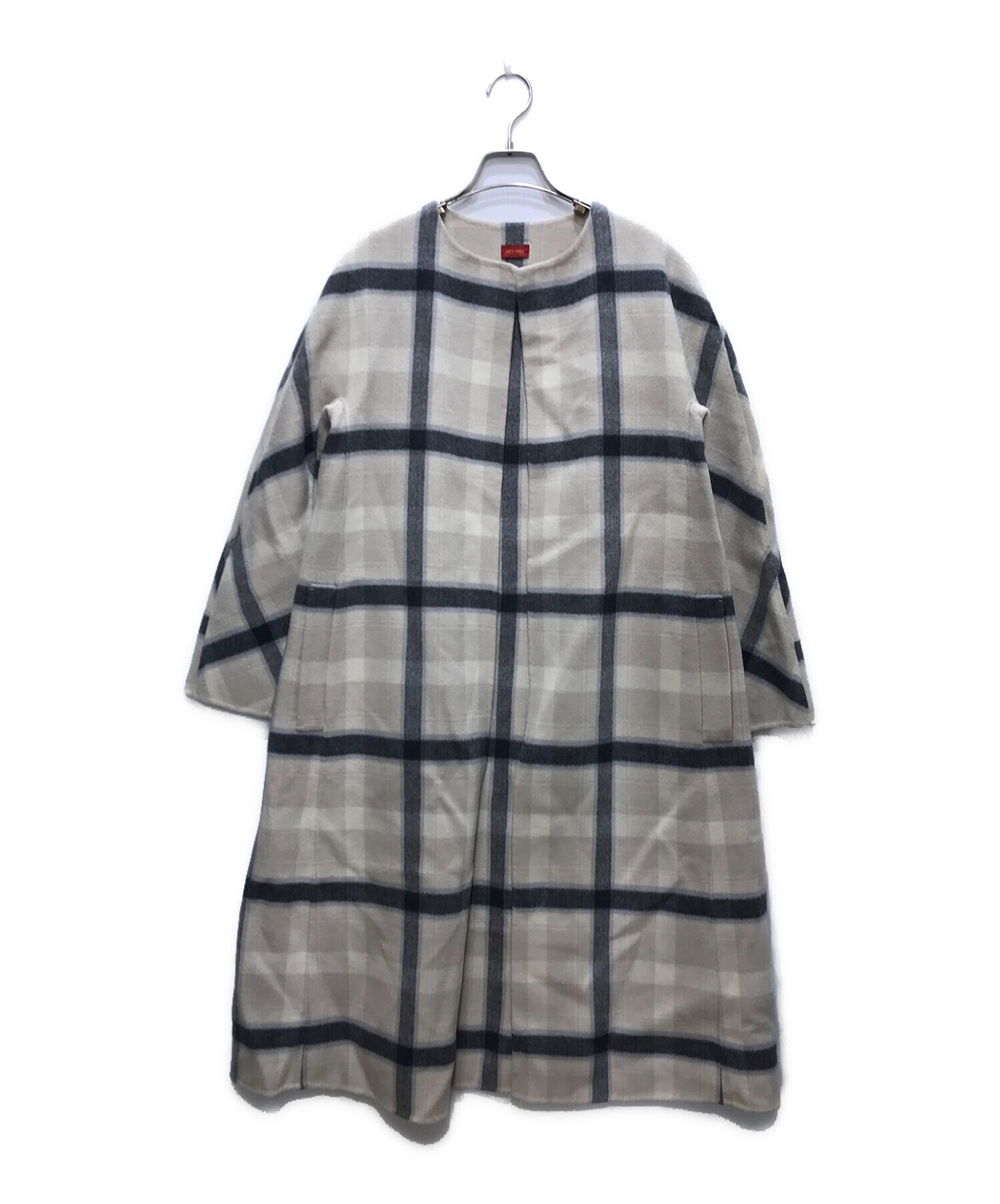 中古・古着通販】DES PRES (デ プレ) チェックウールノーカラーコート 