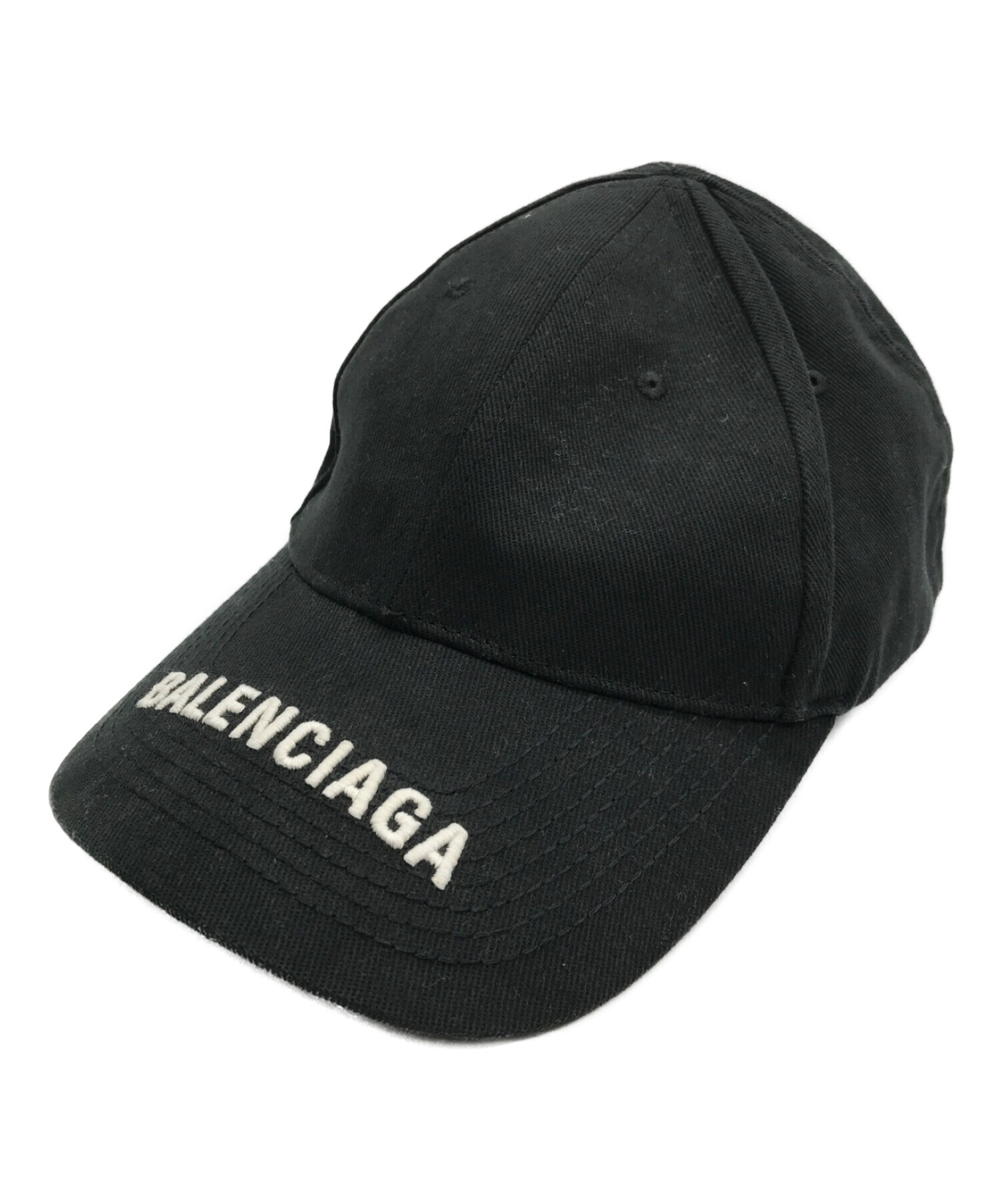 BALENCIAGA (バレンシアガ) ロゴ刺繍BBキャップ ブラック サイズ:L