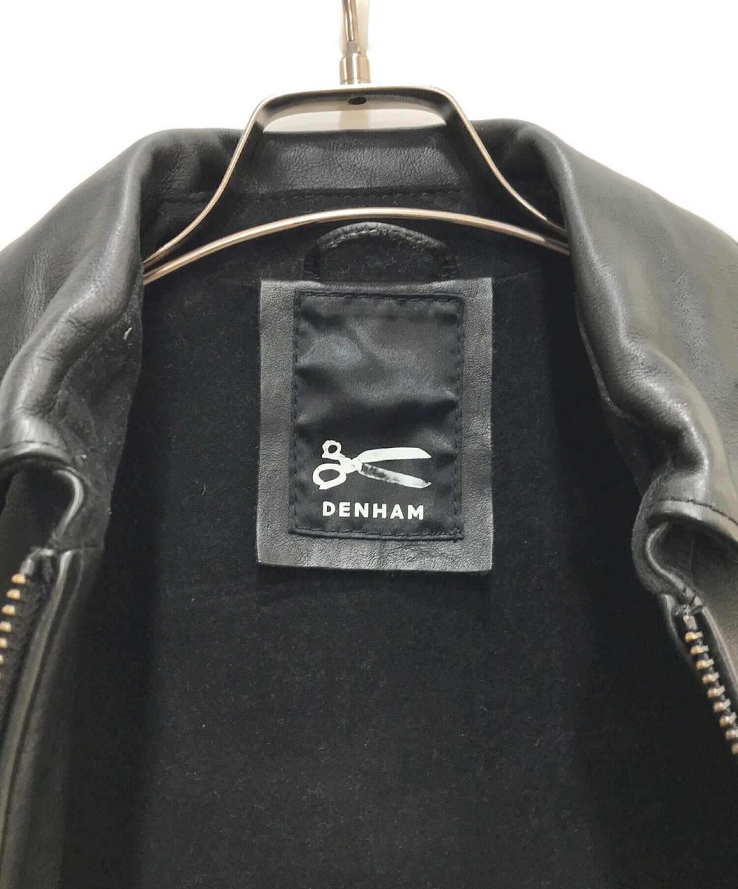 中古・古着通販】Denham (デンハム) レザージャケット ブラック サイズ
