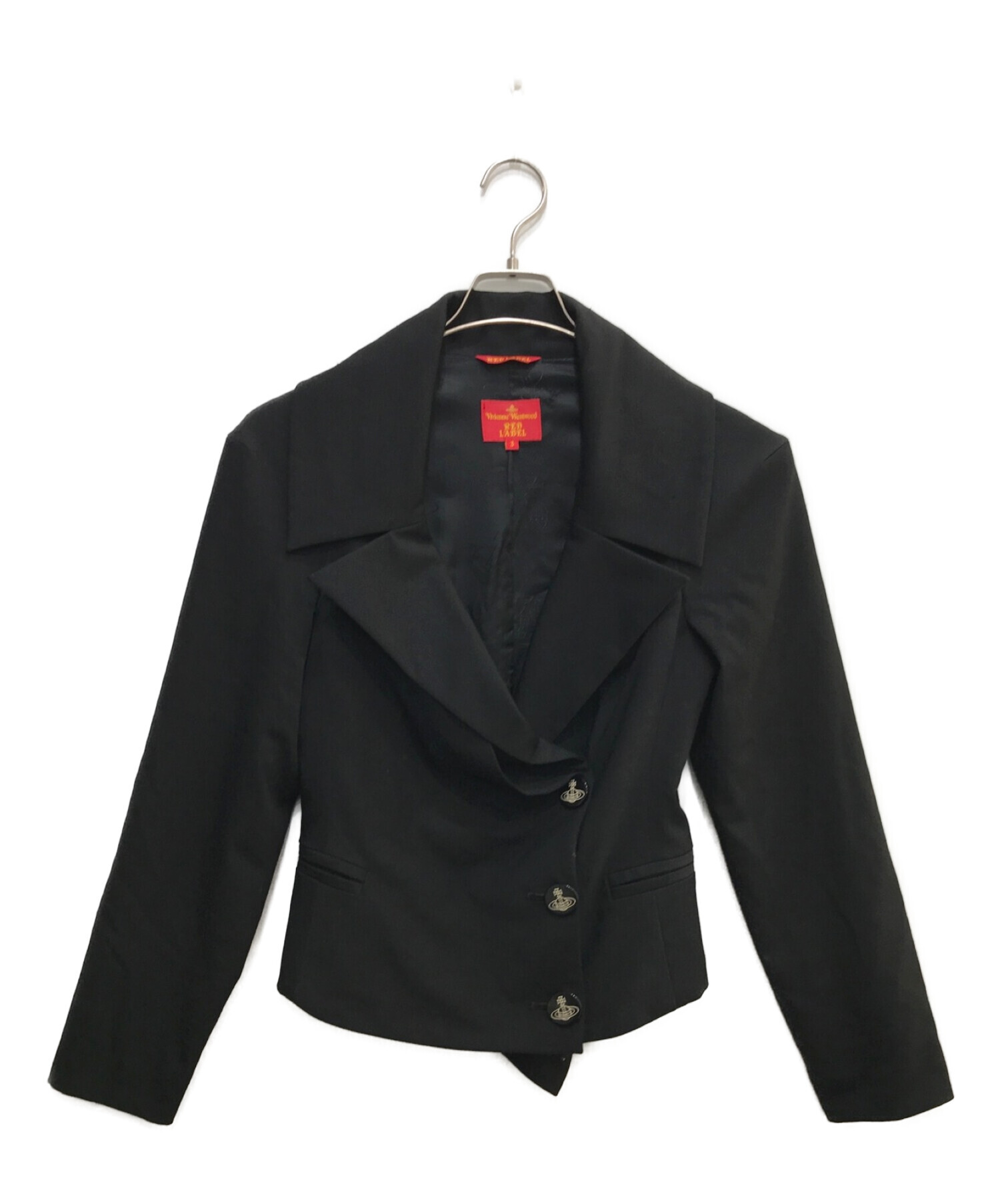 Vivienne Westwood RED LABEL (ヴィヴィアンウエストウッドレッドレーベル) オーブロゴボタン 変形ジャケット ブラック  サイズ:SIZE 3