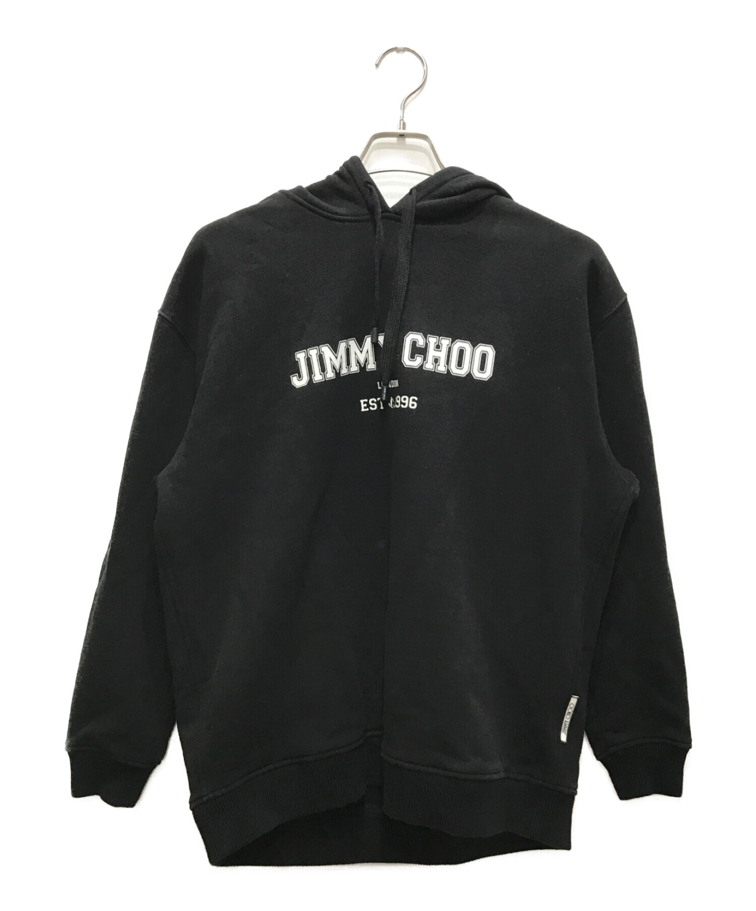 JIMMY CHOO (ジミーチュウ) ロゴプリントプルオーバーパーカー ブラック サイズ:XS