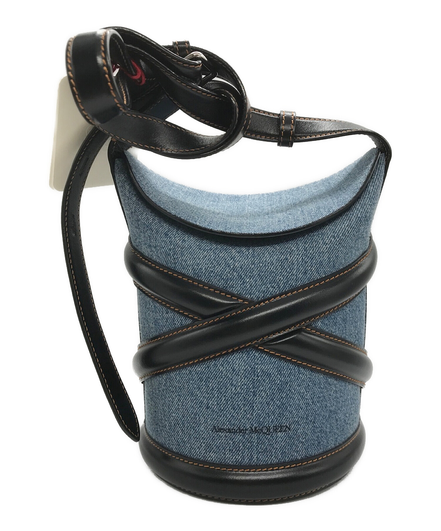 【中古】アレキサンダーマックイーン ALEXANDER MCQUEEN ザ・カーブ スモール バケットショルダーバッグ アレキサンダーマックイーン カーブ ショルダーバッグ 中古・古着通販