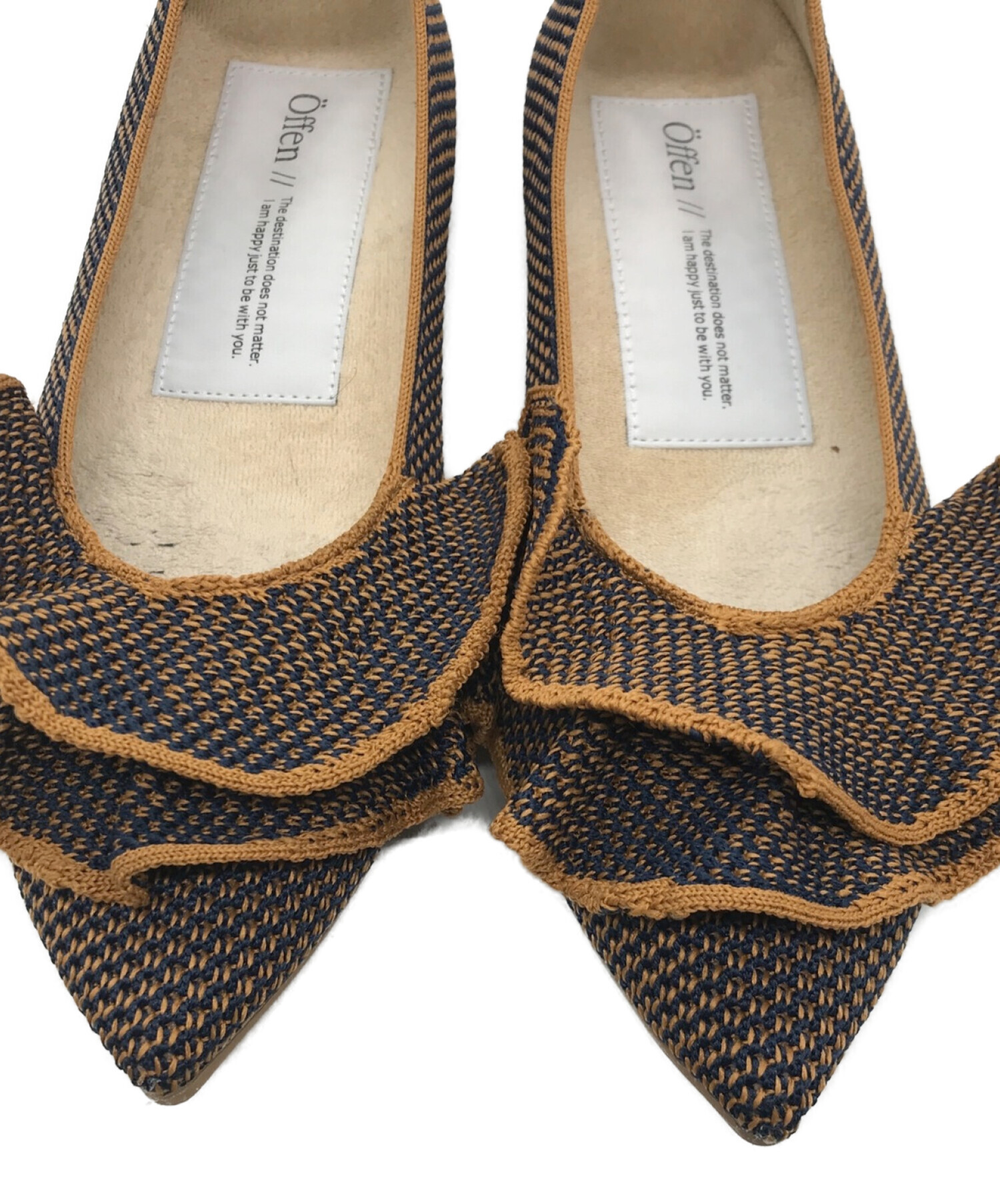 オッフェン offen フリル フラットシューズ size39-飛騨の家具 飛騨