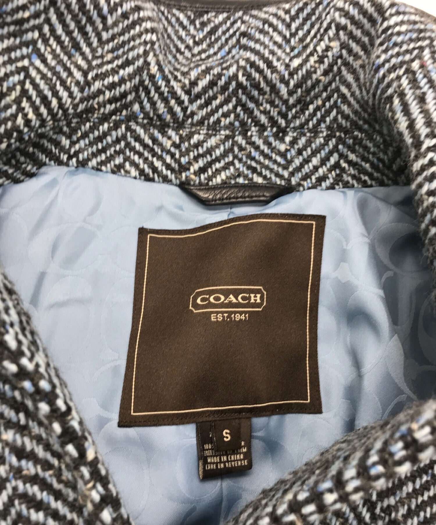 中古・古着通販】COACH (コーチ) ツイードコート スカイブルー サイズ 