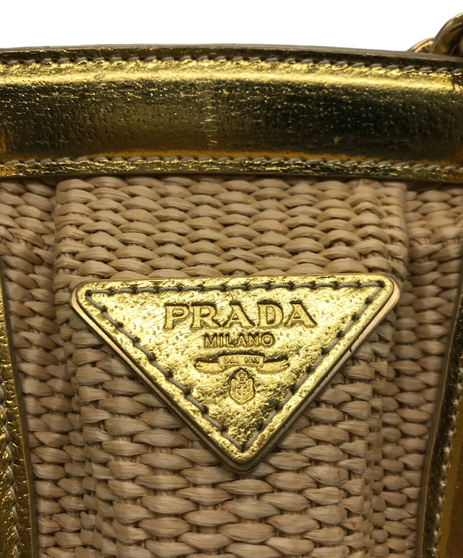 PRADAプラダ ストロー サッチェルバッグ