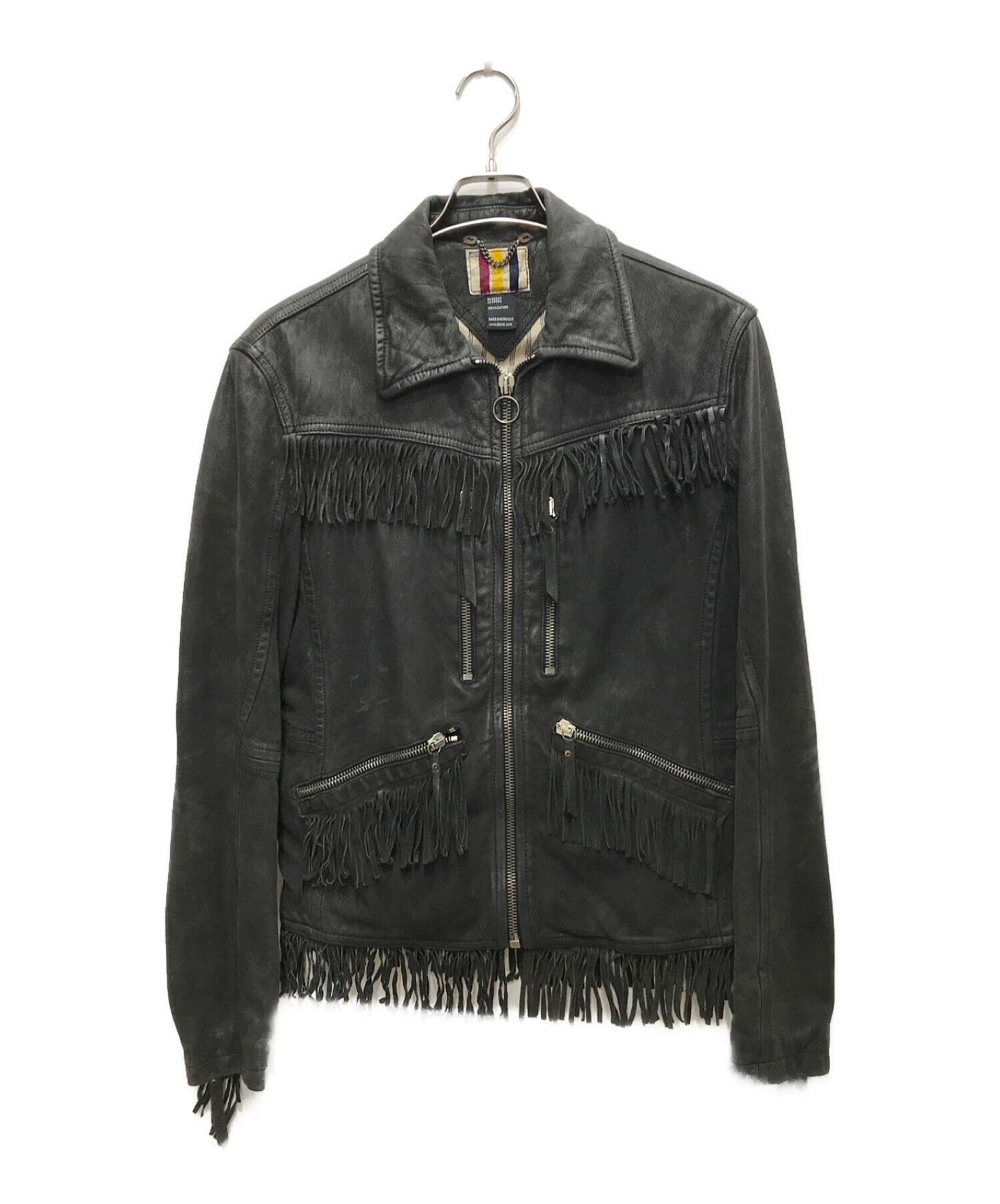 中古・古着通販】DIESEL (ディーゼル) フリンジレザージャケット 