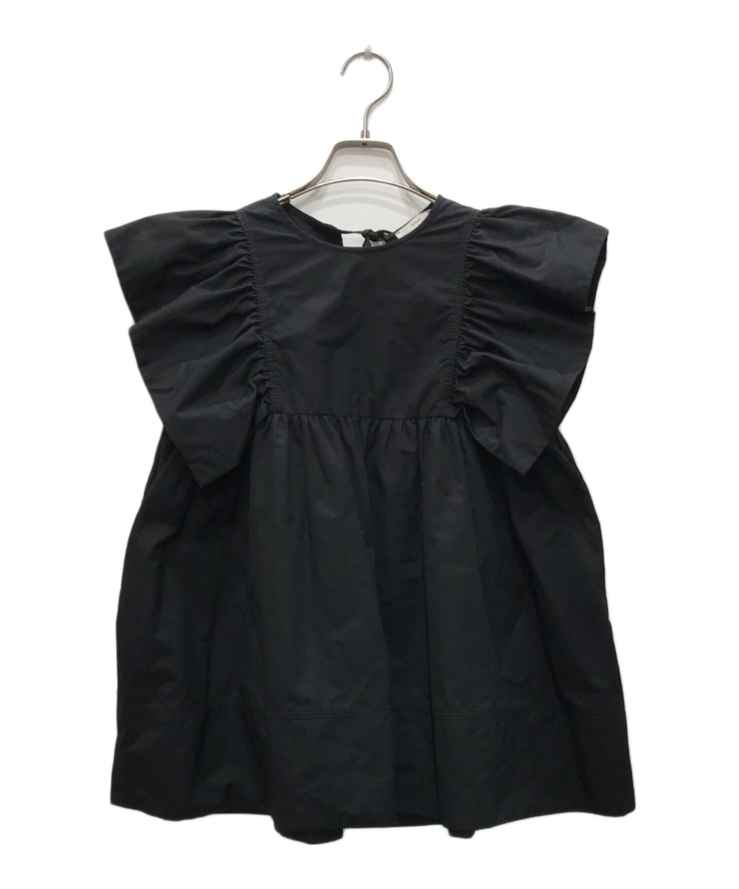 中古・古着通販】YORI (ヨリ) ウイングスリーブブラウス ブラック 