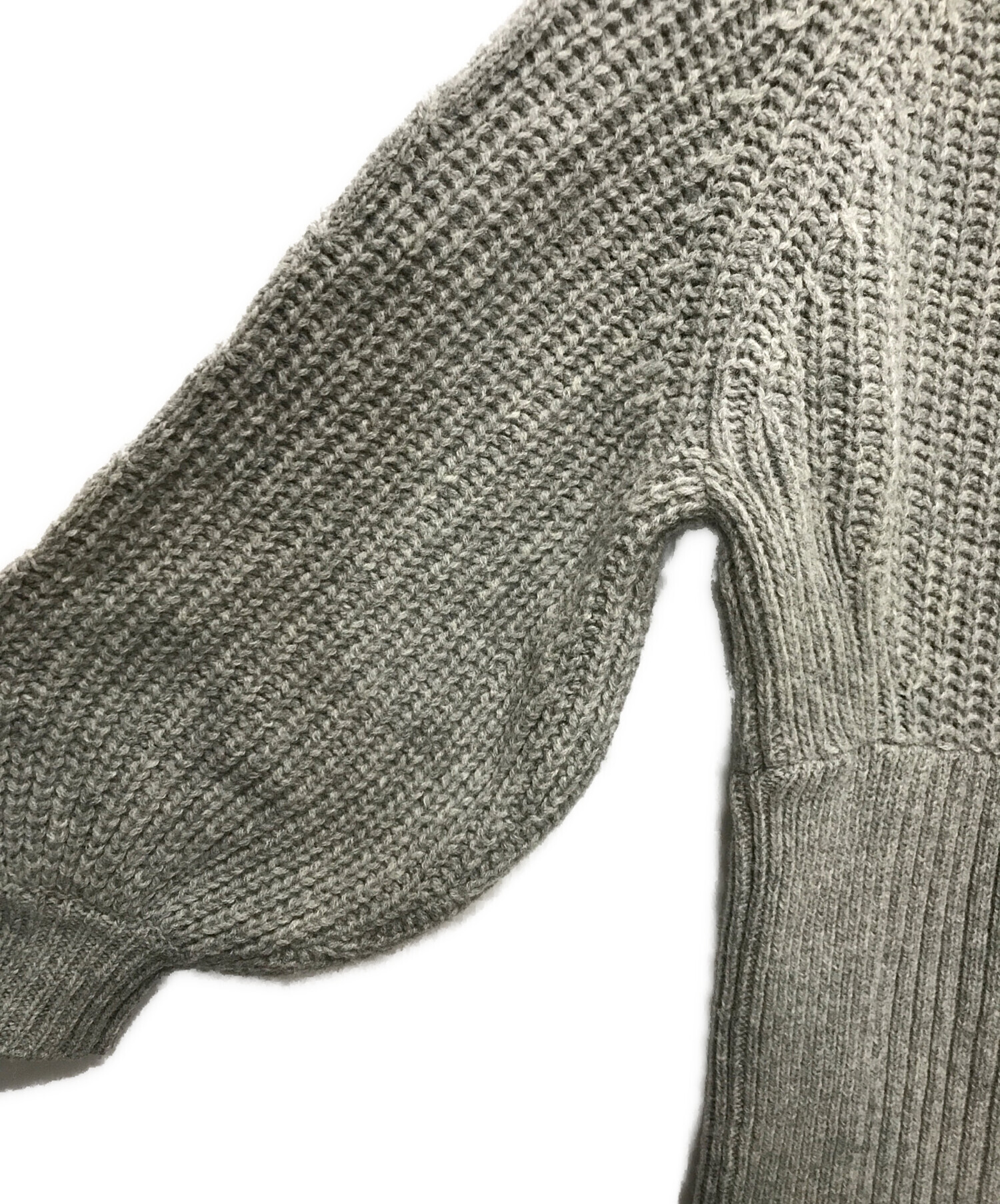 rosarymoon ニットワンピースバルーンスリーブケーブルワンピース