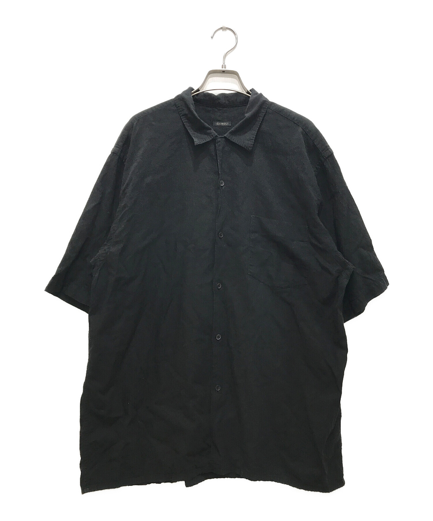 comoli コモリベタシャンオープンカラーシャツブラックサイズ1