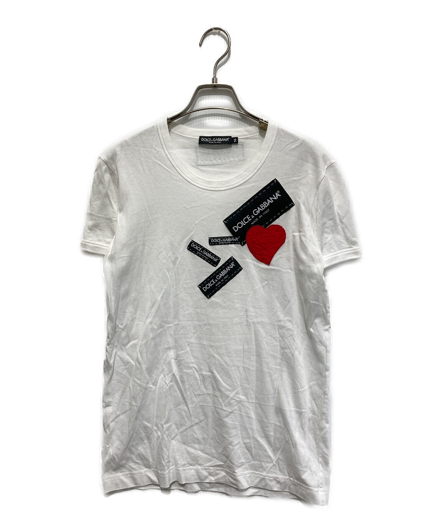 DOLCE & GABBANA (ドルチェ＆ガッバーナ) ロゴデザインTシャツ ホワイト サイズ:SIZE 36