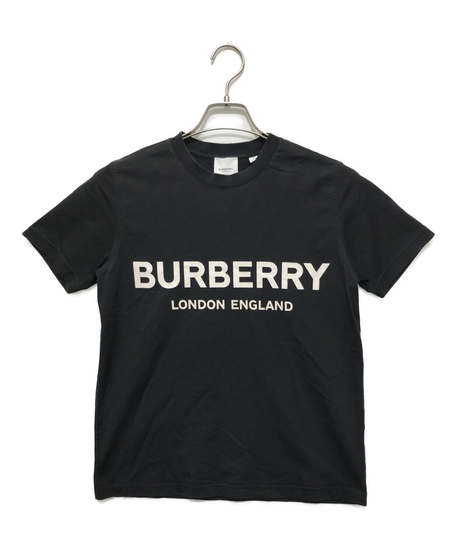 BURBERRY LONDON (バーバリー ロンドン) ロゴプリントブラックTシャツ ブラック サイズ:SIZE S