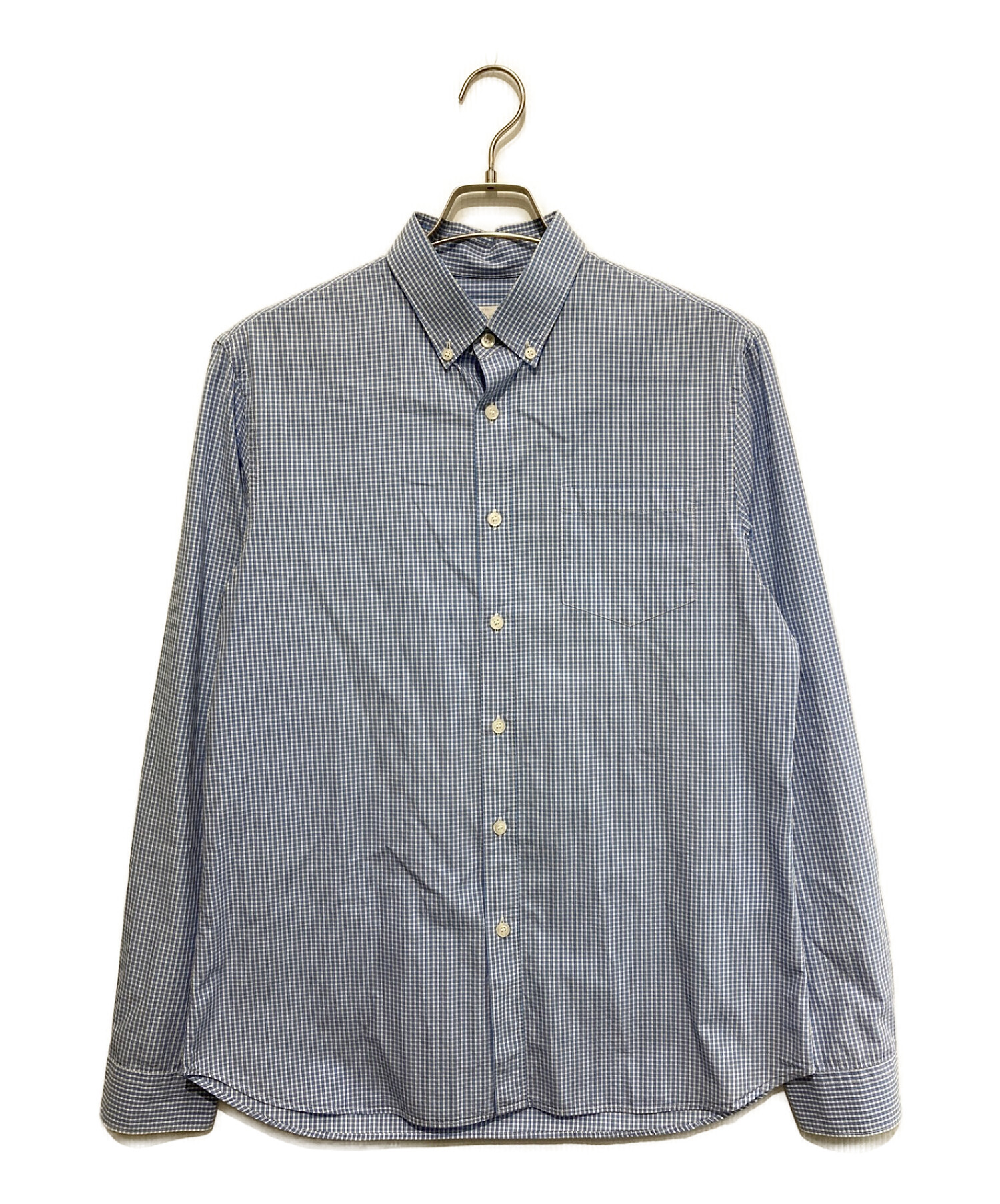 中古・古着通販】PRADA (プラダ) ボタンダウンチェックシャツ ブルー 