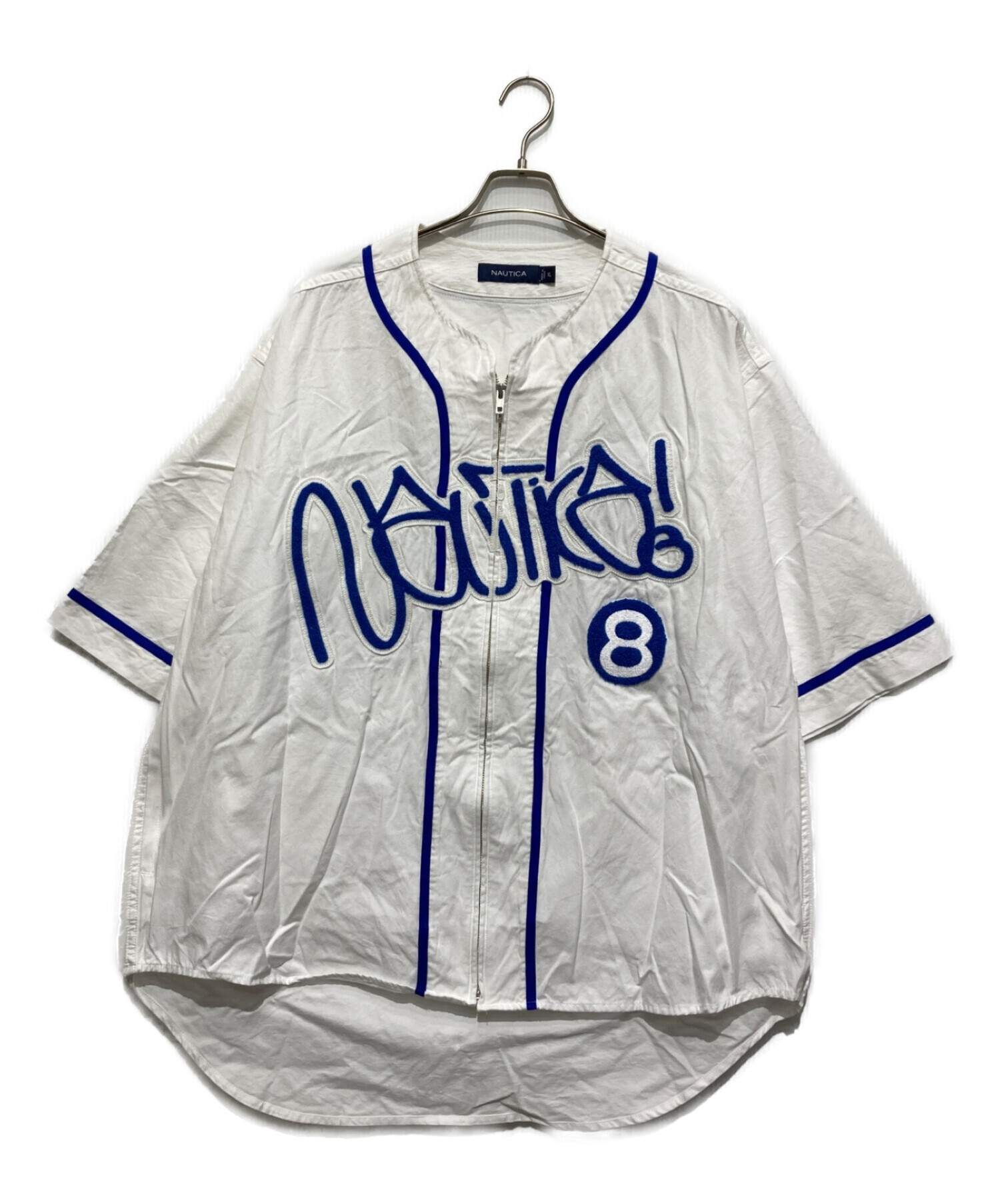 NAUTICA (ノーティカ) ベースボールシャツ ホワイト サイズ:SIZE XL