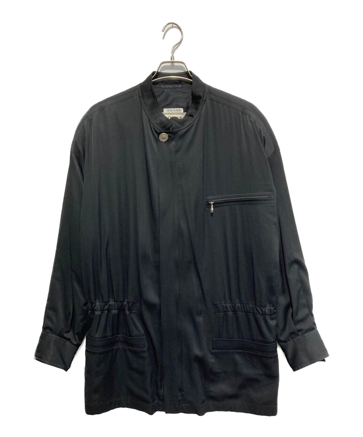 GIANNI VERSACE (ジャンニヴェルサーチ) ヴィンテージカラーレスロングジャケット ブラック サイズ:SIZE 50