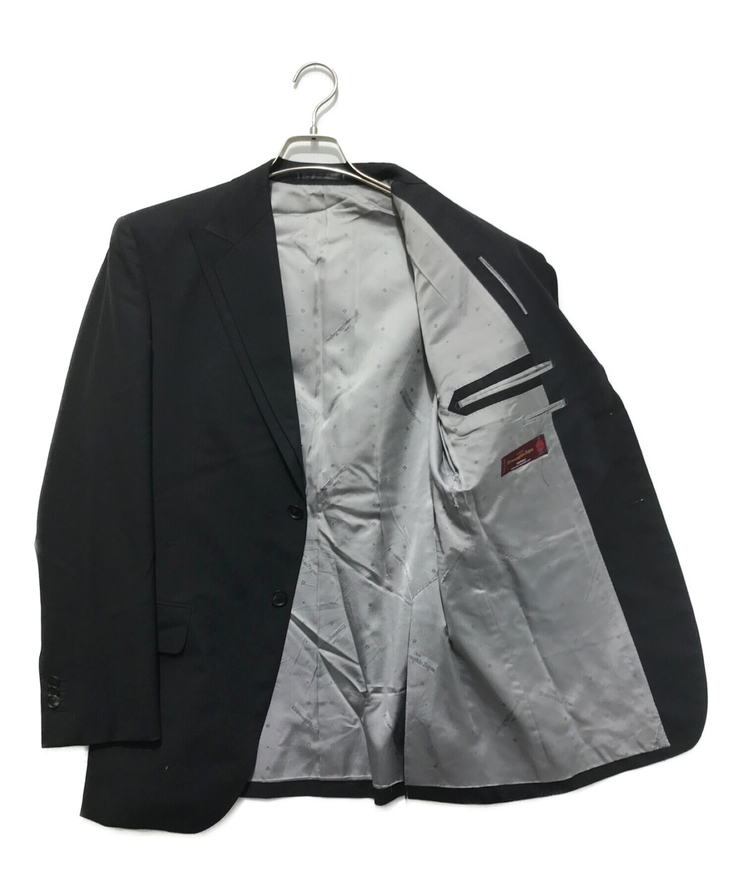 ERMENEGILDO ZEGNA (エルメネジルド・ゼニア) ダブルラペルデザインスーツ ブラック サイズ:SIZE S