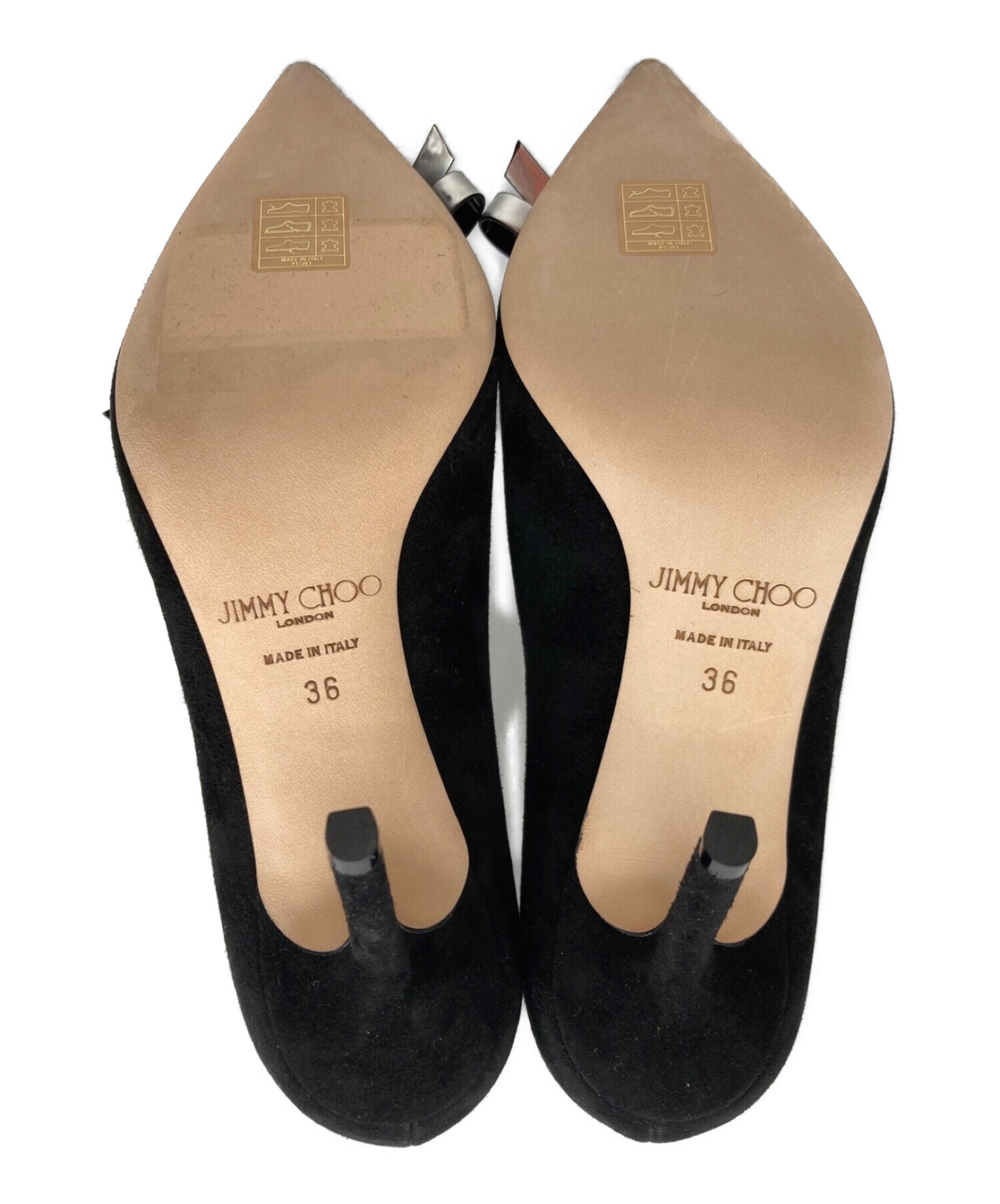 中古・古着通販】JIMMY CHOO (ジミーチュウ) リボンパンプス ブラック 