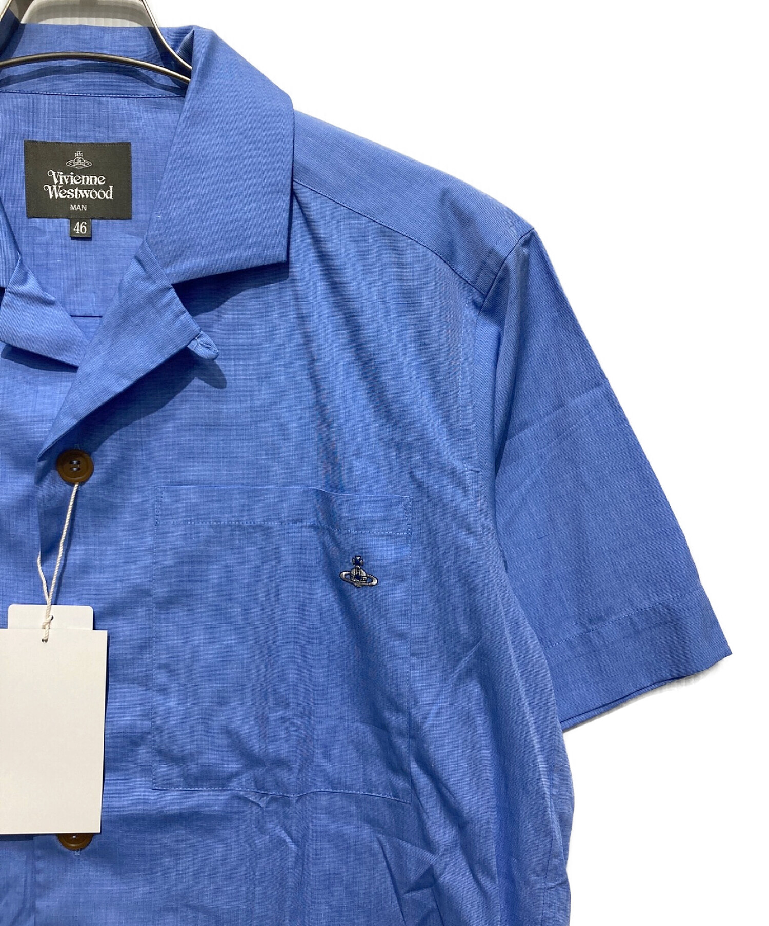 Vivienne Westwood man (ヴィヴィアン ウェストウッド マン) オープンカラーオーブシャツ ブルー サイズ:SIZE 46 未使用品