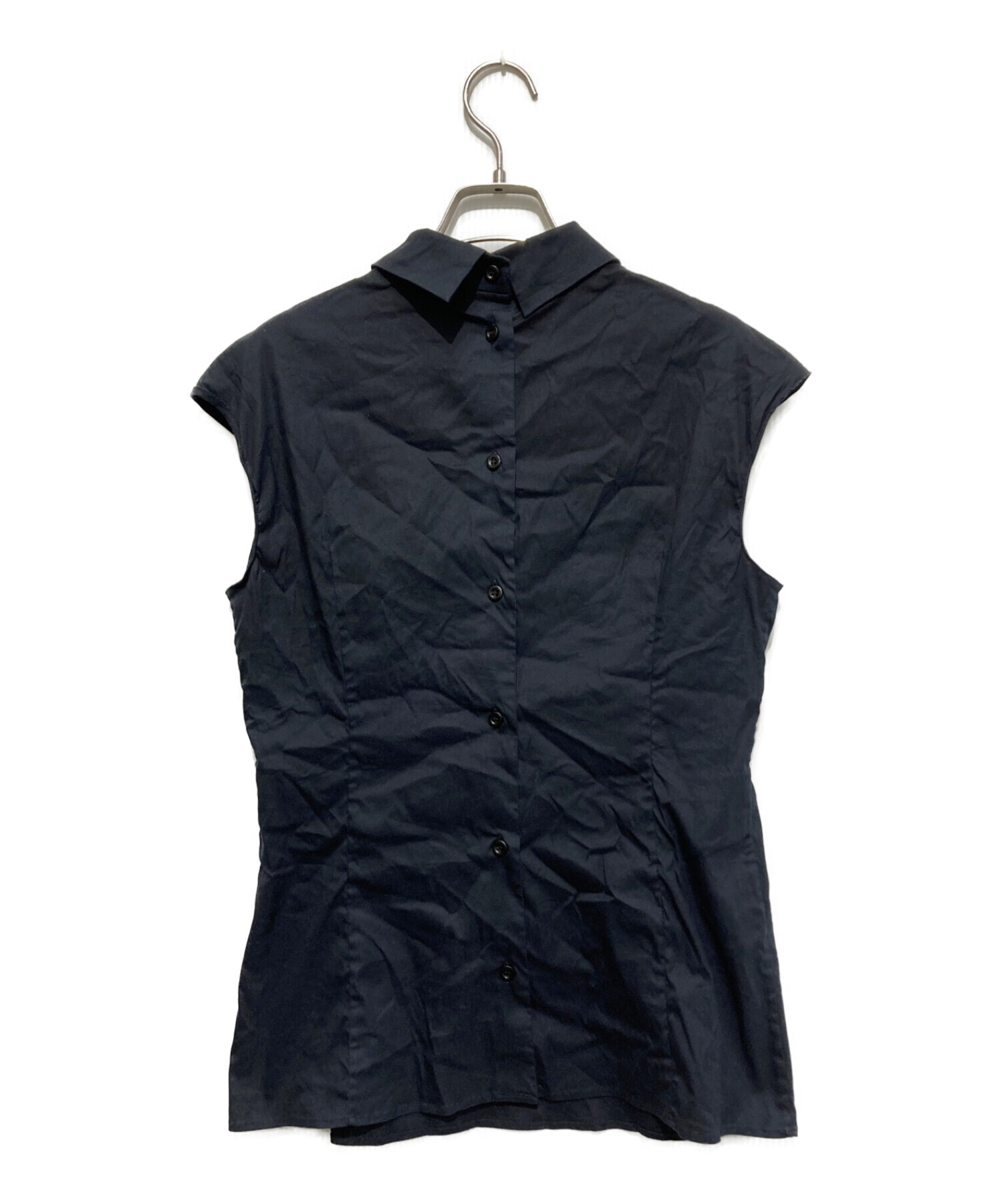 中古・古着通販】PRADA (プラダ) ノースリーブブラウス ネイビー 