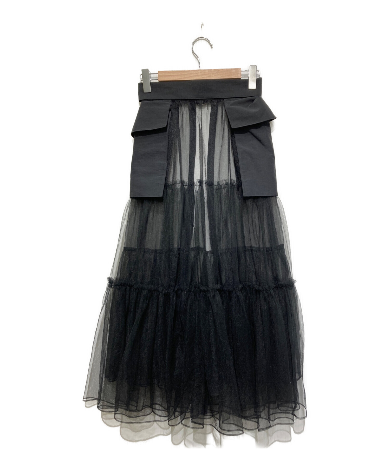MAISON SPECIAL (メゾンスペシャル) Tulle Tiered Belt Skirt ブラック サイズ:SIZE FREE