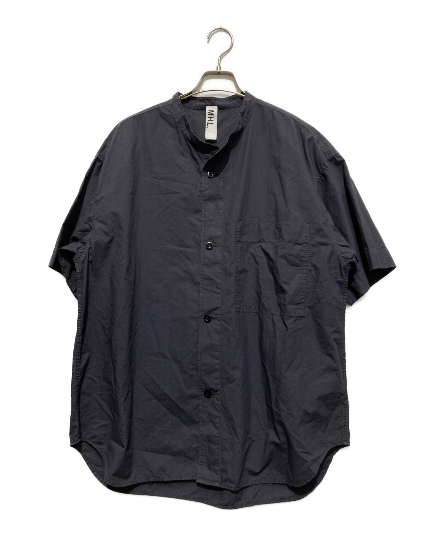 中古・古着通販】MHL (エムエイチエル) S/Sバンドカラーシャツ グレー 
