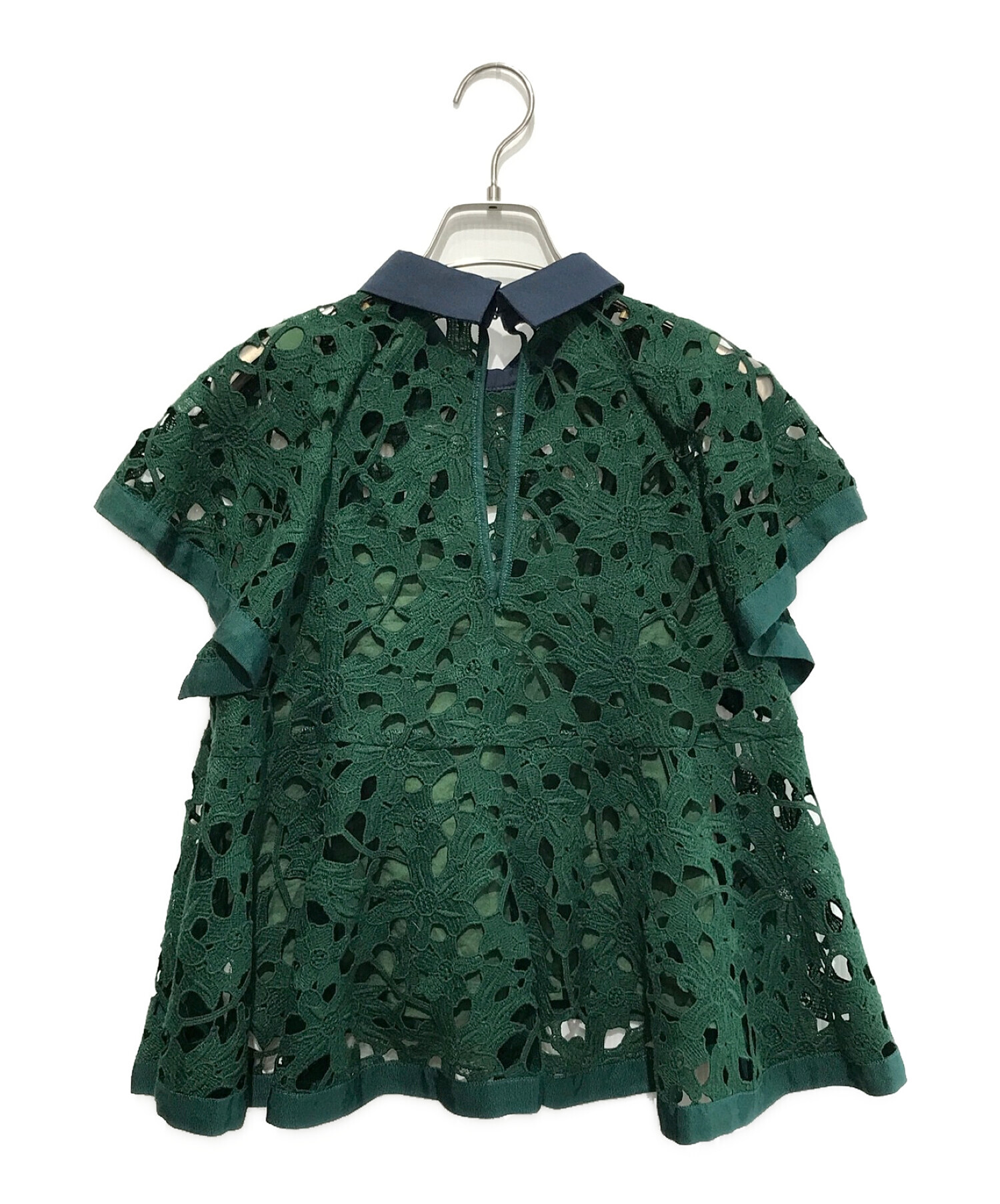 中古・古着通販】REKISAMI (レキサミ) カットワークブラウス ネイビー 