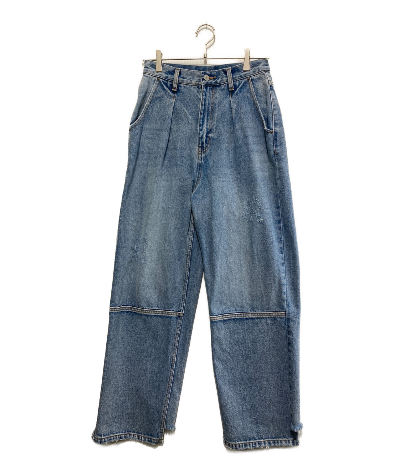 中古・古着通販】YENN (イエン) TUCK WIDE DENIM PANTS スカイブルー 