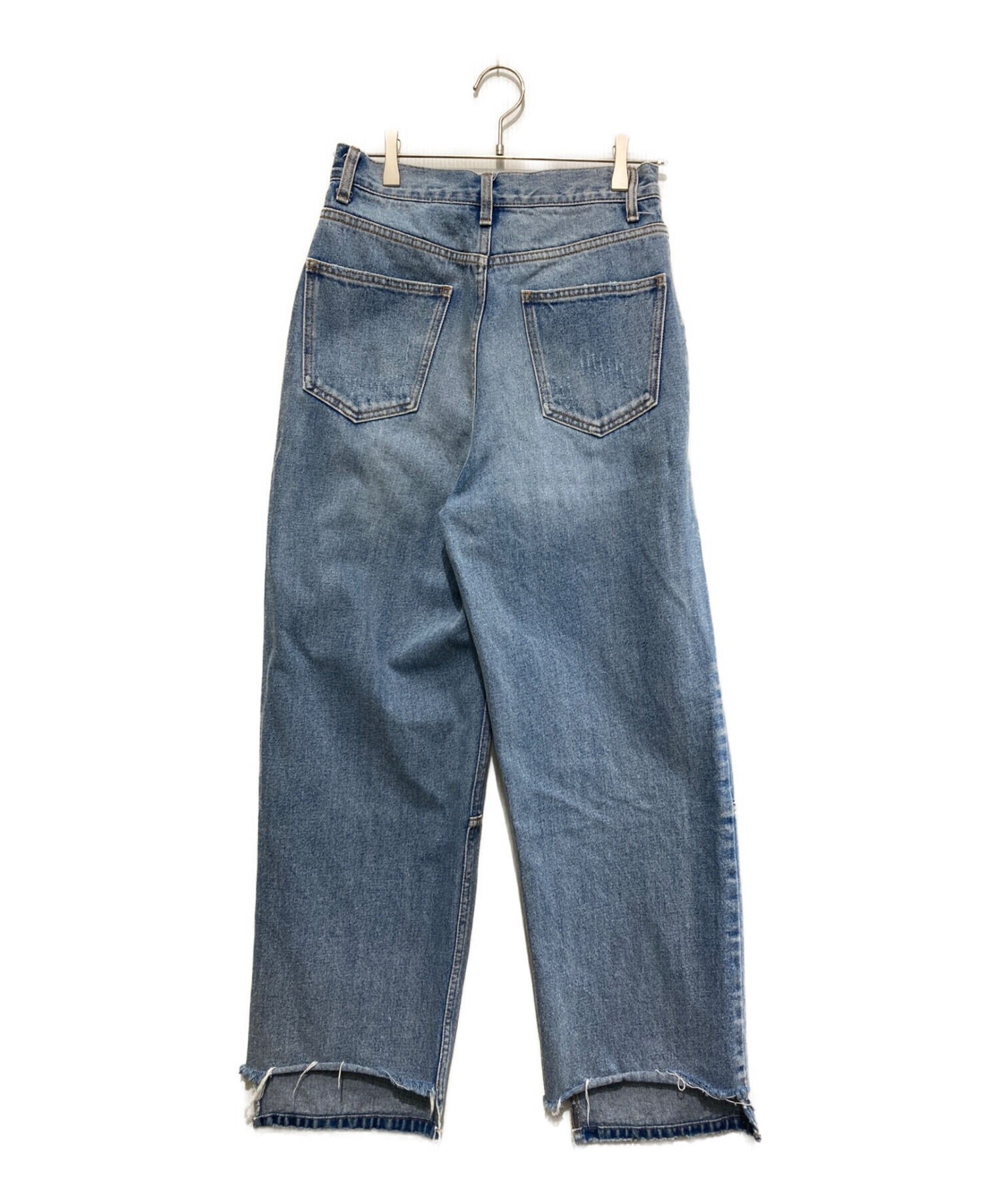 中古・古着通販】YENN (イエン) TUCK WIDE DENIM PANTS スカイブルー 