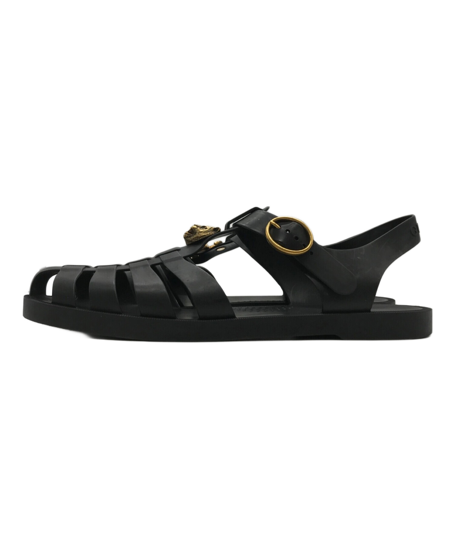 中古・古着通販】GUCCI (グッチ) ラバーグルカサンダル ブラック 