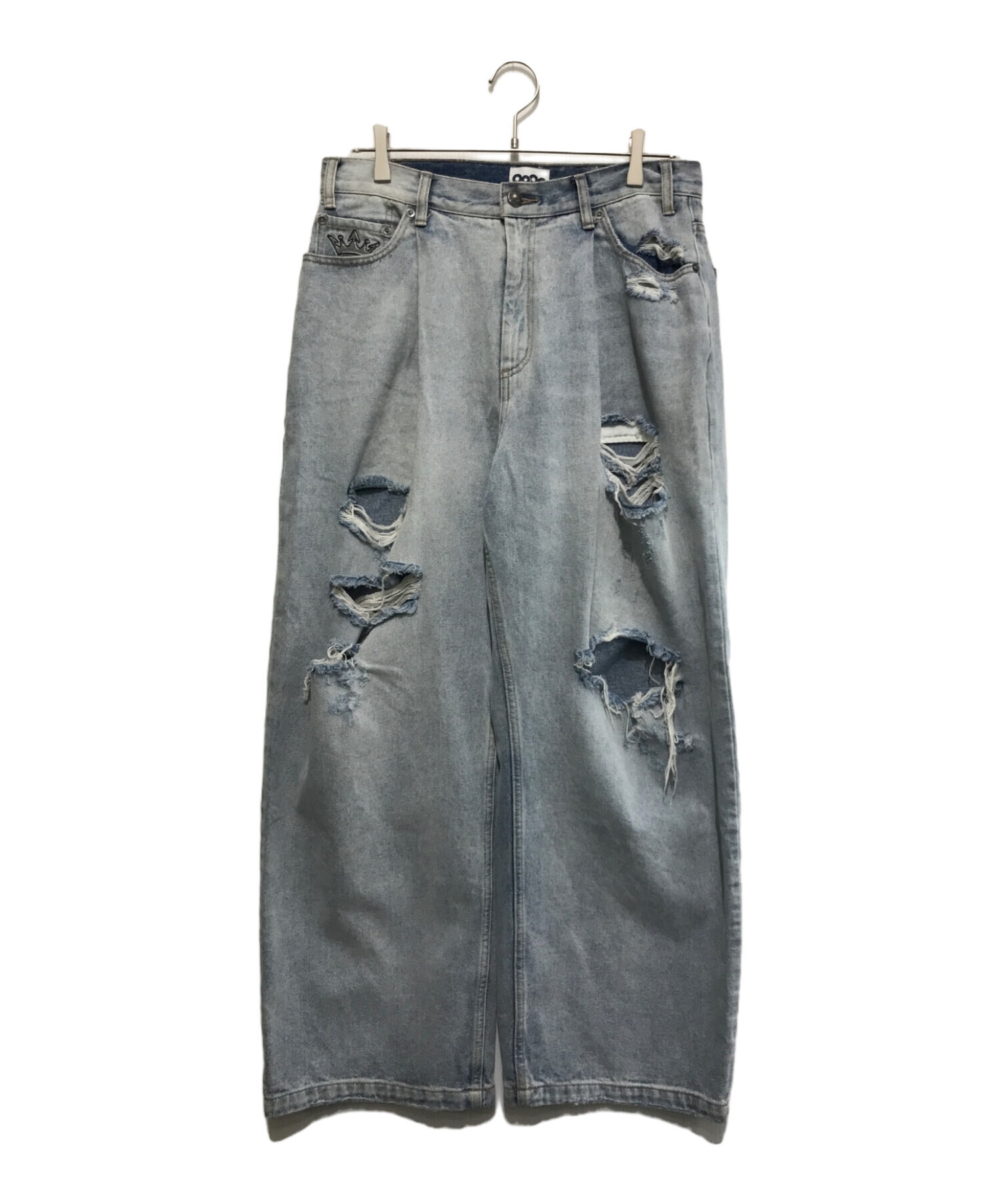中古・古着通販】9090 (9090) King Logo Damage Denim ブルー サイズ:L 
