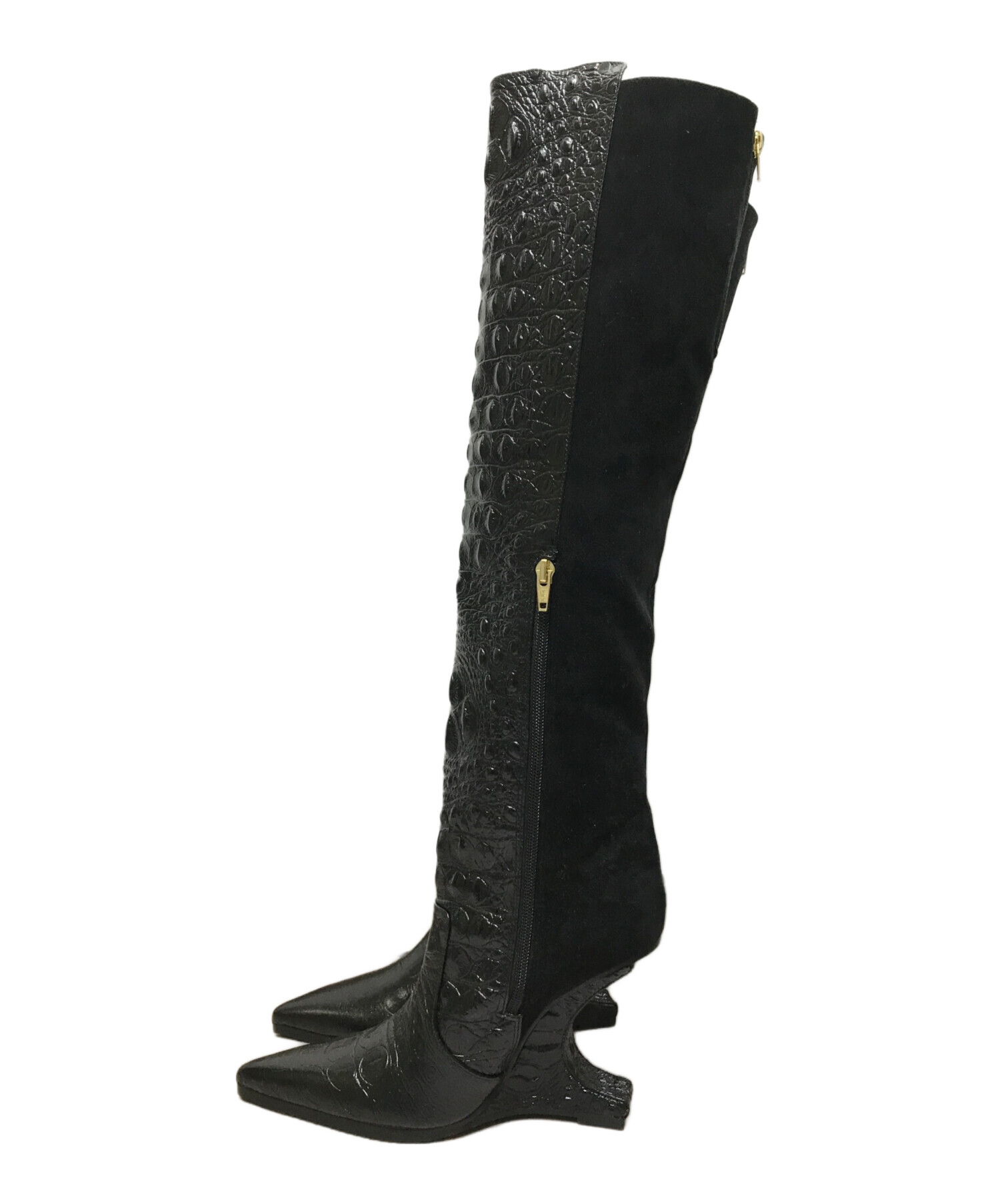 YELLO 黒ロングブーツLサイズ