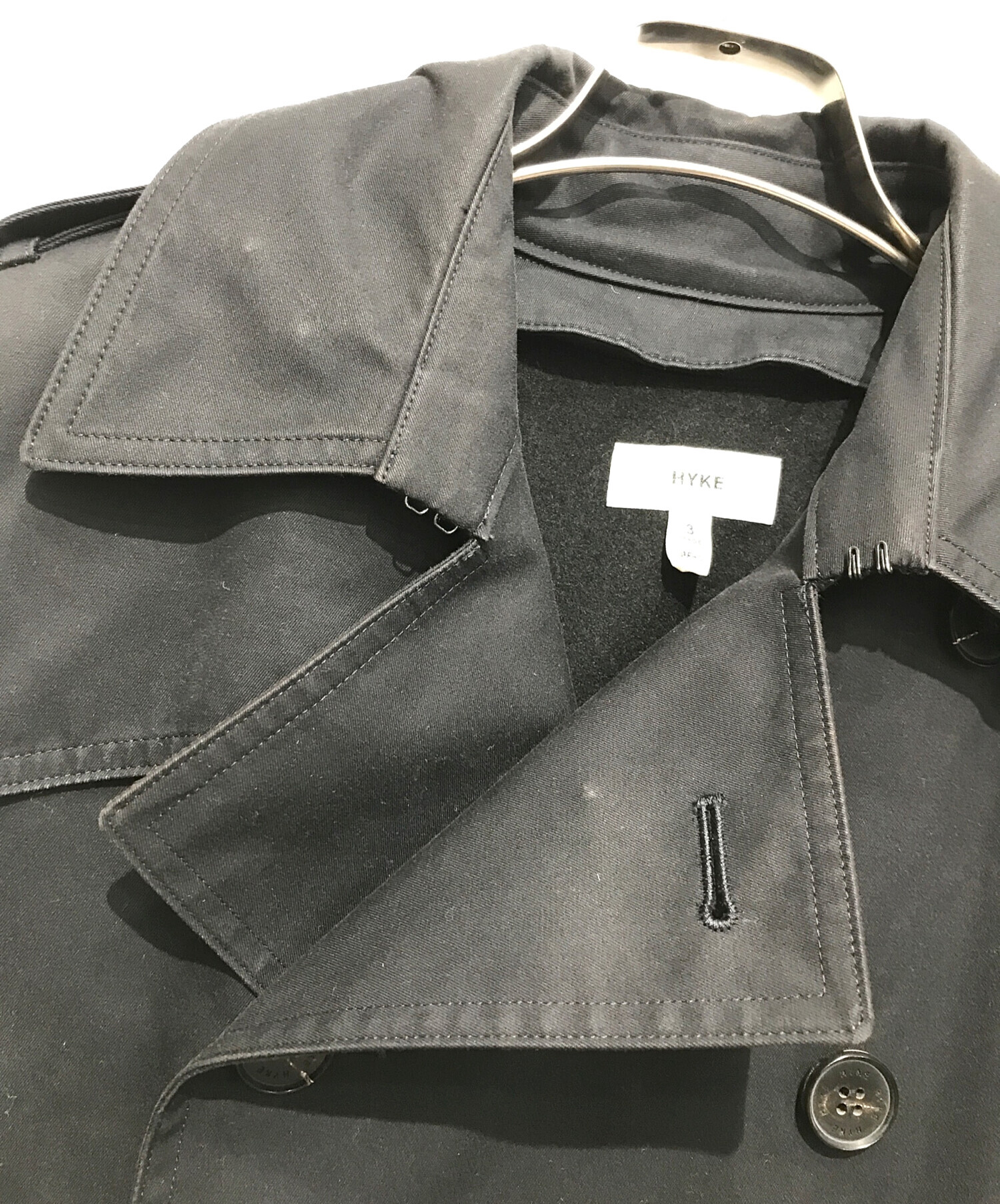 中古・古着通販】HYKE (ハイク) ライナー付トレンチコート ブラック 