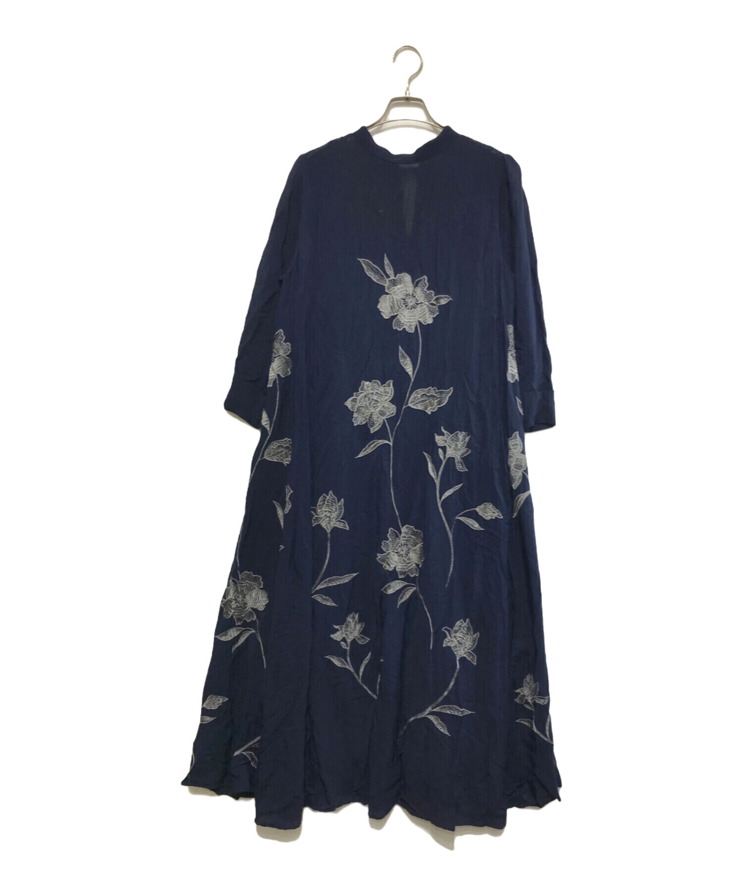 中古・古着通販】Ameri (アメリ) 2WAY FLOWER GARDEN DRESS ネイビー  