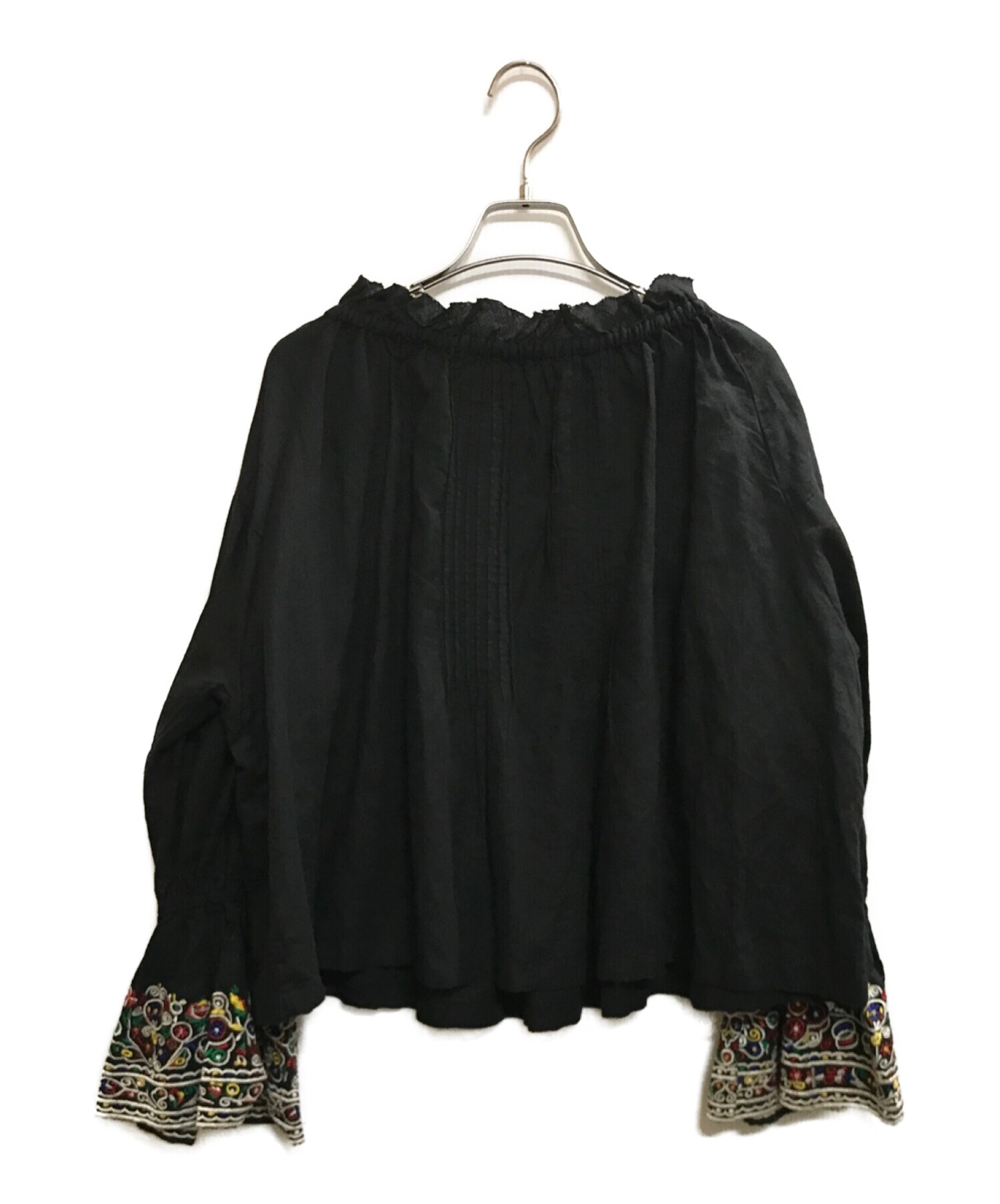 JEAN NERET (ジャン ヌレ) embroidery flare blouse ブラック サイズ:1