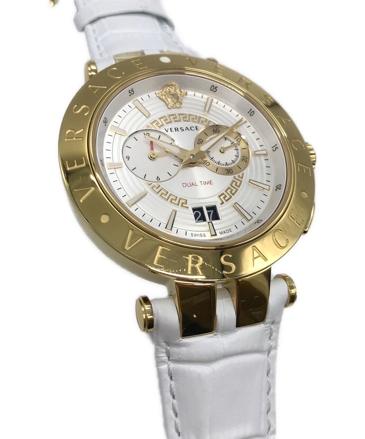 VERSACE (ヴェルサーチ) 腕時計 ホワイト×ゴールド