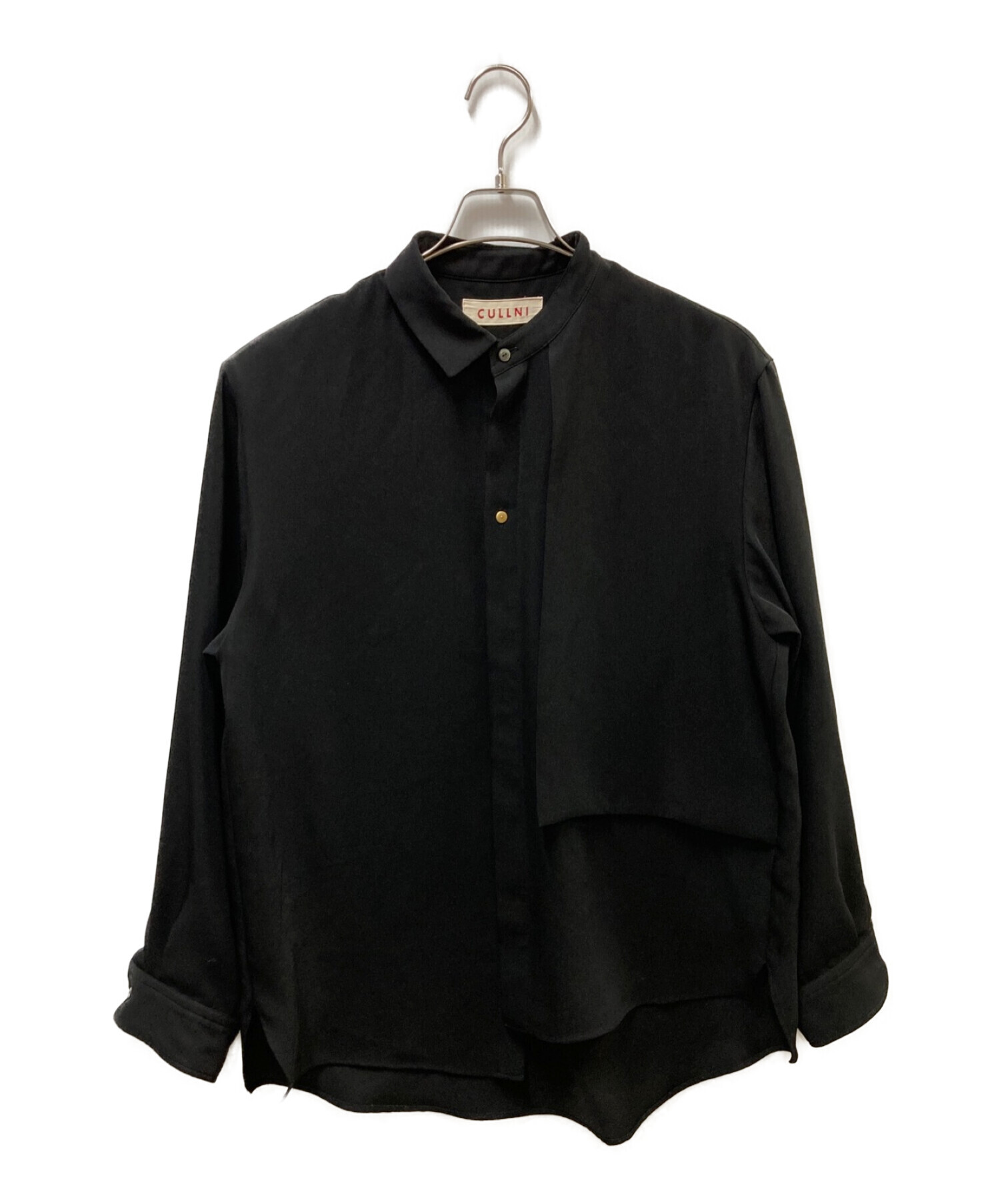 CULLNI (クルニ) アシンメトリーラペルシャツ ブラック サイズ:2