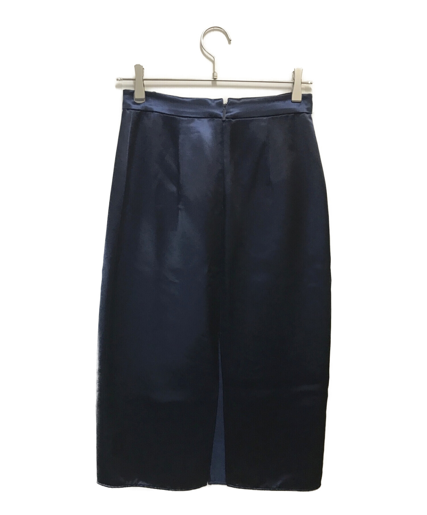 中古・古着通販】tibi (ティビ) サテンスリットスカート ネイビー  