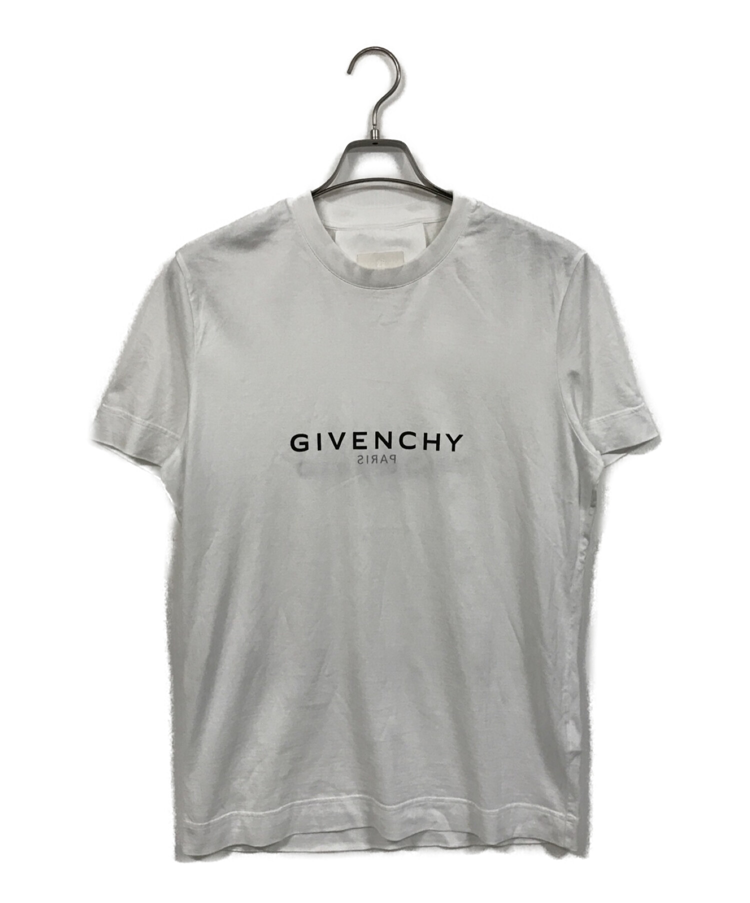 GIVENCHY (ジバンシィ) ブランドロゴ リバース スリムTシャツ ホワイト サイズ:Ｍ