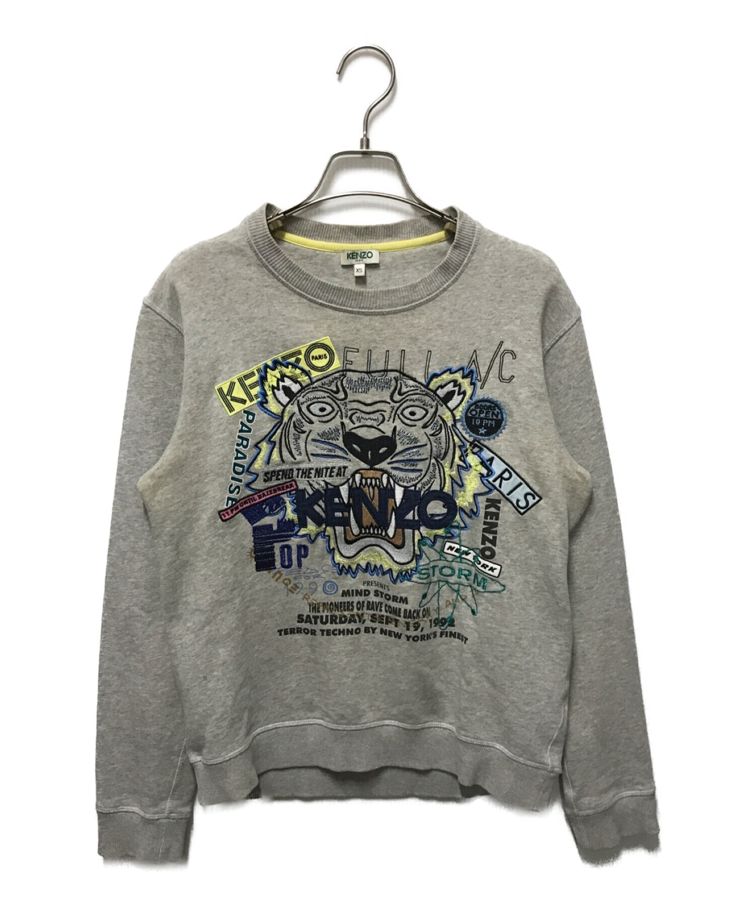 中古・古着通販】KENZO (ケンゾー) 刺繍スウェット グレー サイズ:XS 