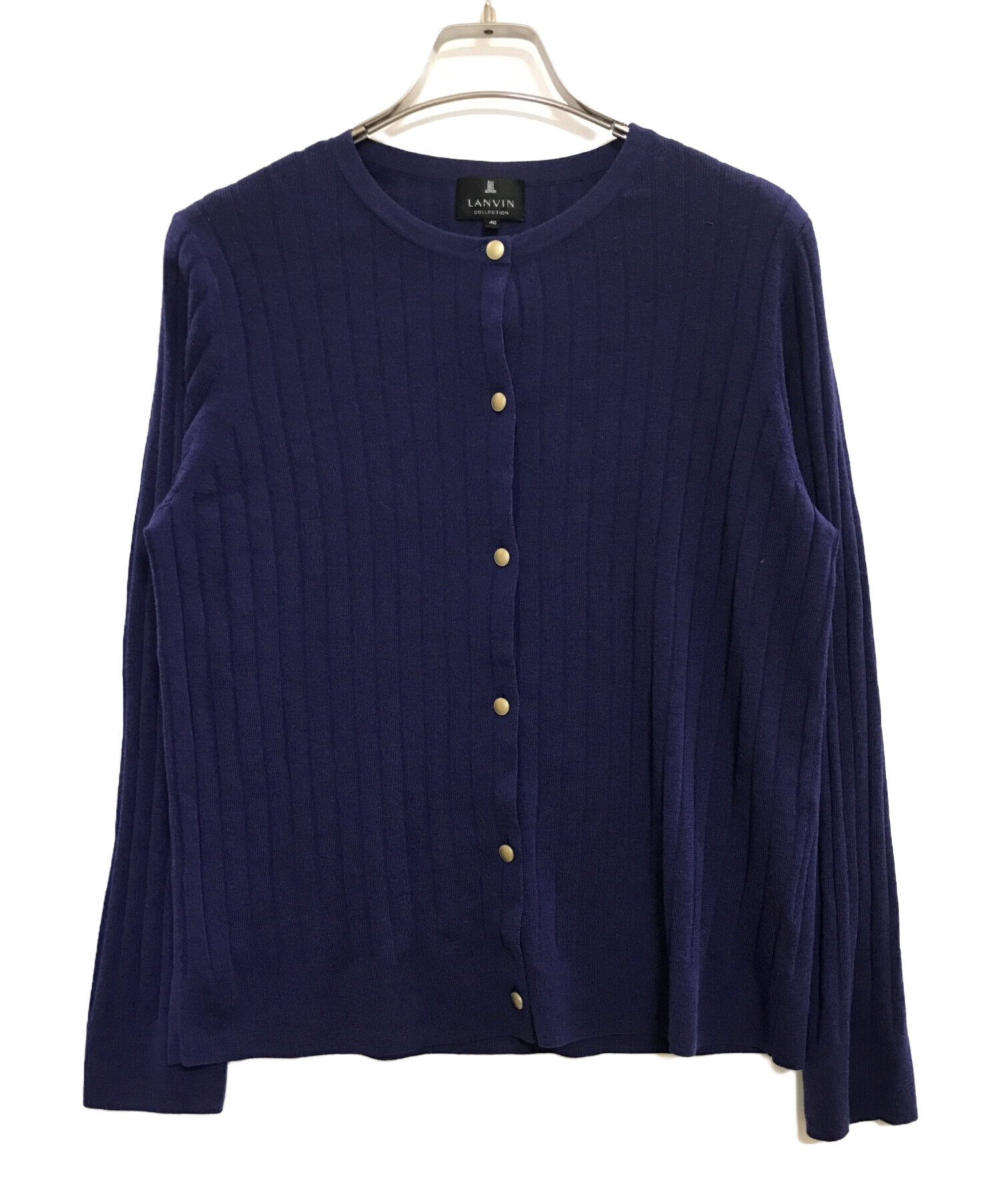 中古・古着通販】LANVIN (ライバン) メタルボタンリブカーディガン  