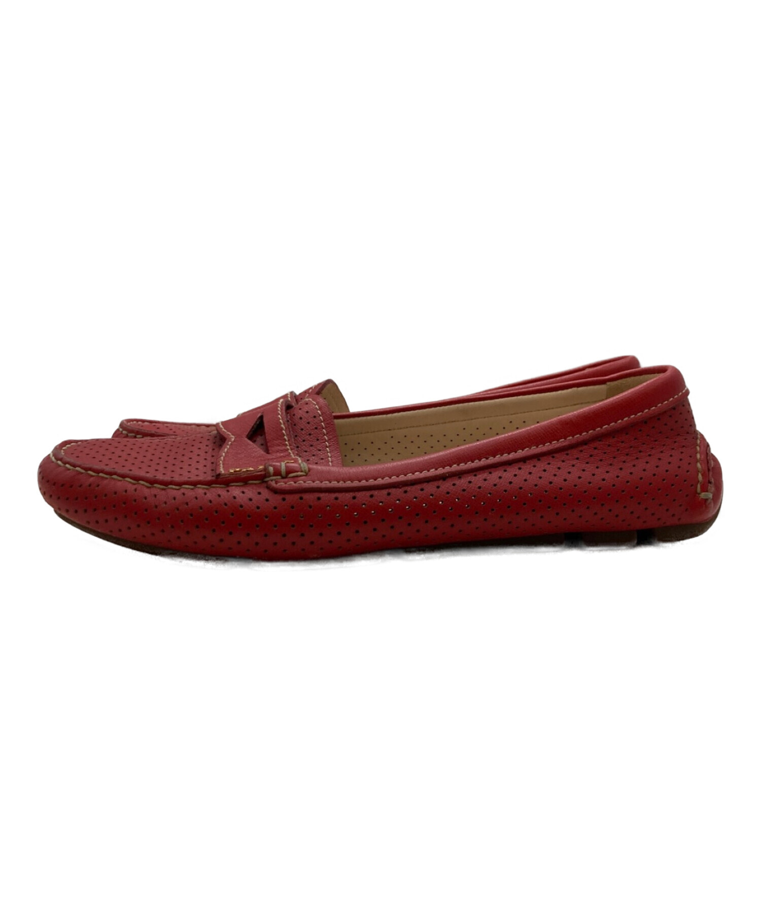 中古・古着通販】PRADA (プラダ) ドライビングシューズ レッド サイズ 