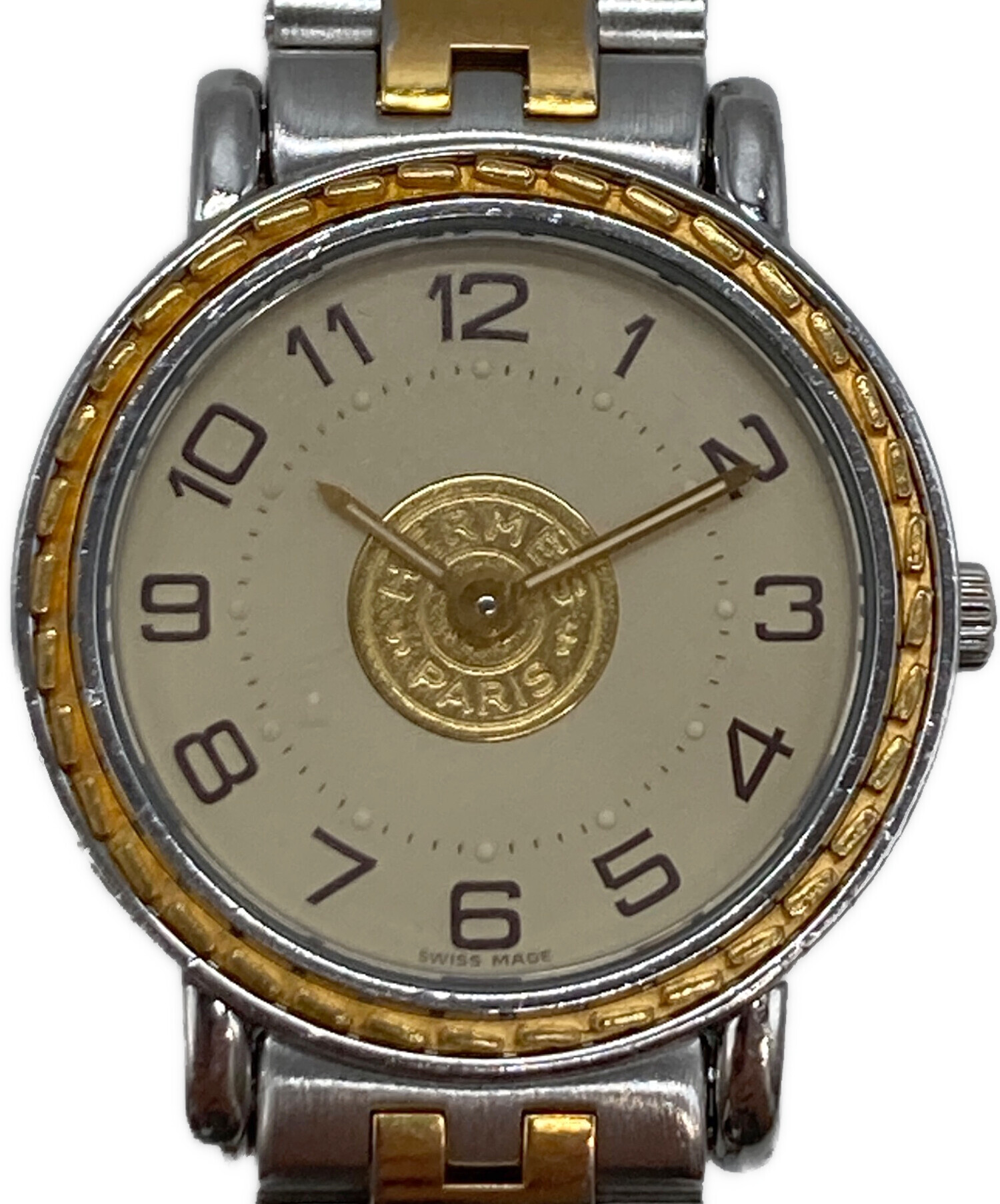 HERMES 良品 エルメス セリエ ラウンド イヤリング シルバーカラー