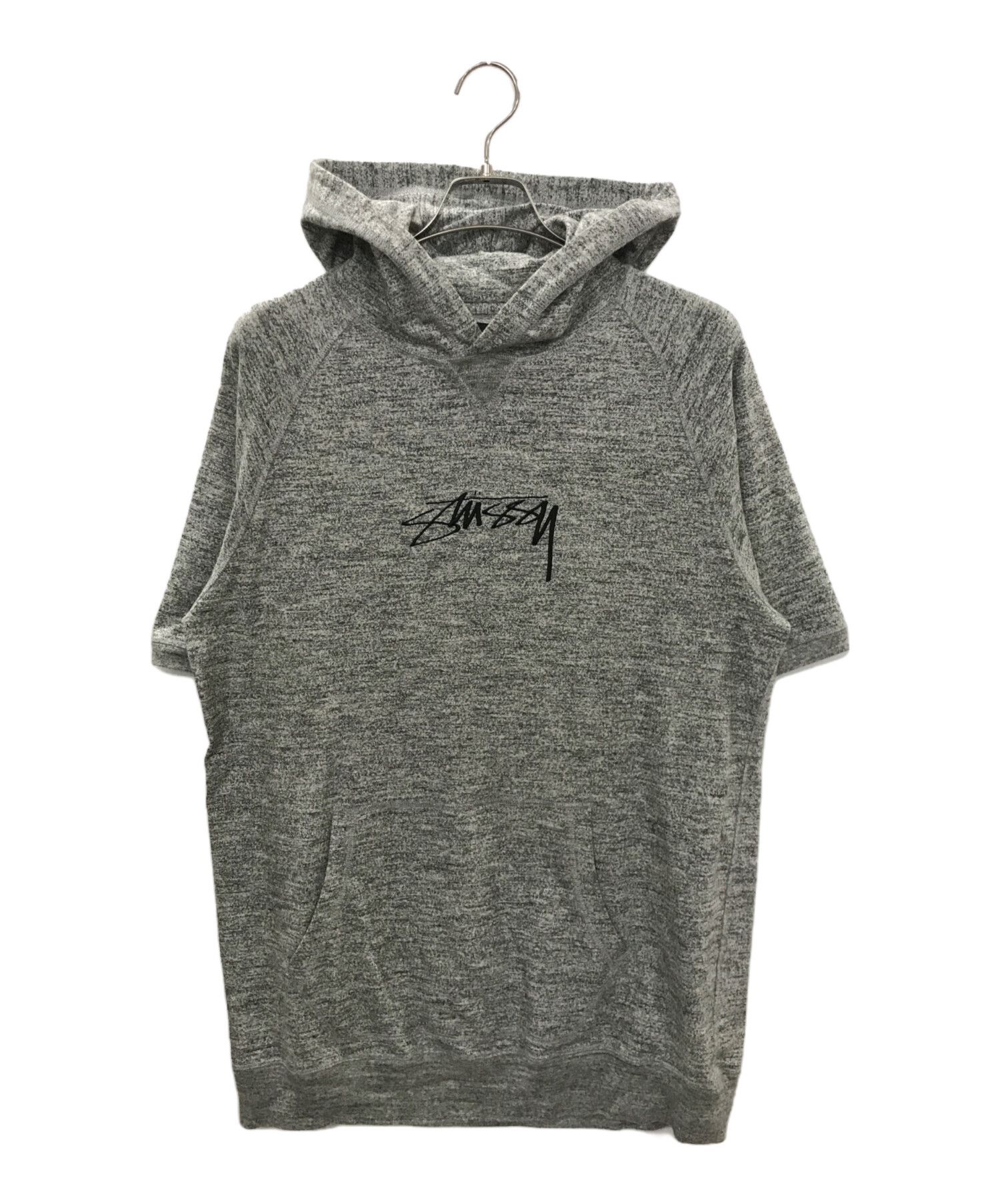 STUSSY ステューシー パイルロゴパーカー 美品 グレー XL