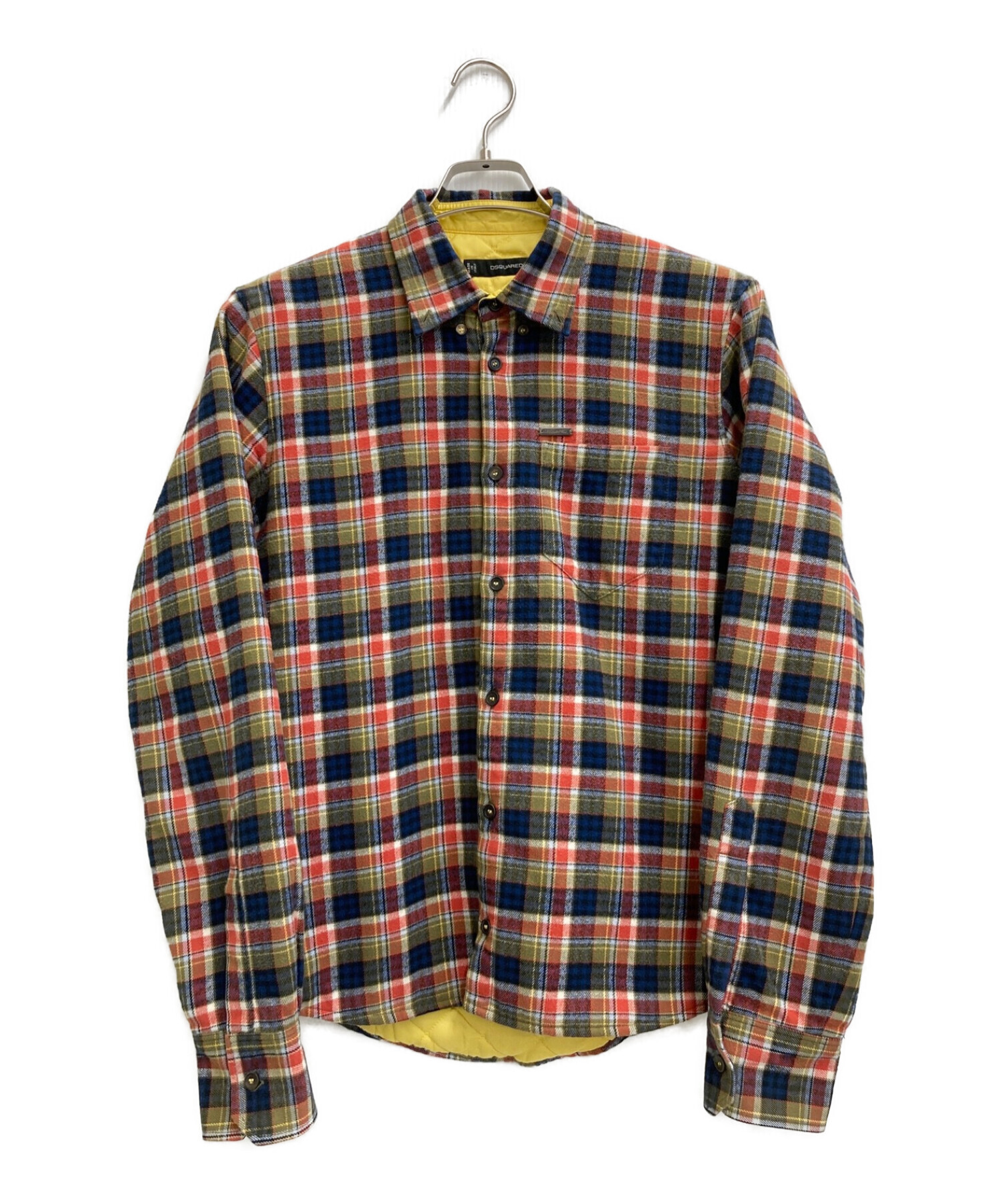 DSQUARED2 (ディースクエアード) 中綿シャツジャケット ネイビー×オレンジ サイズ:46