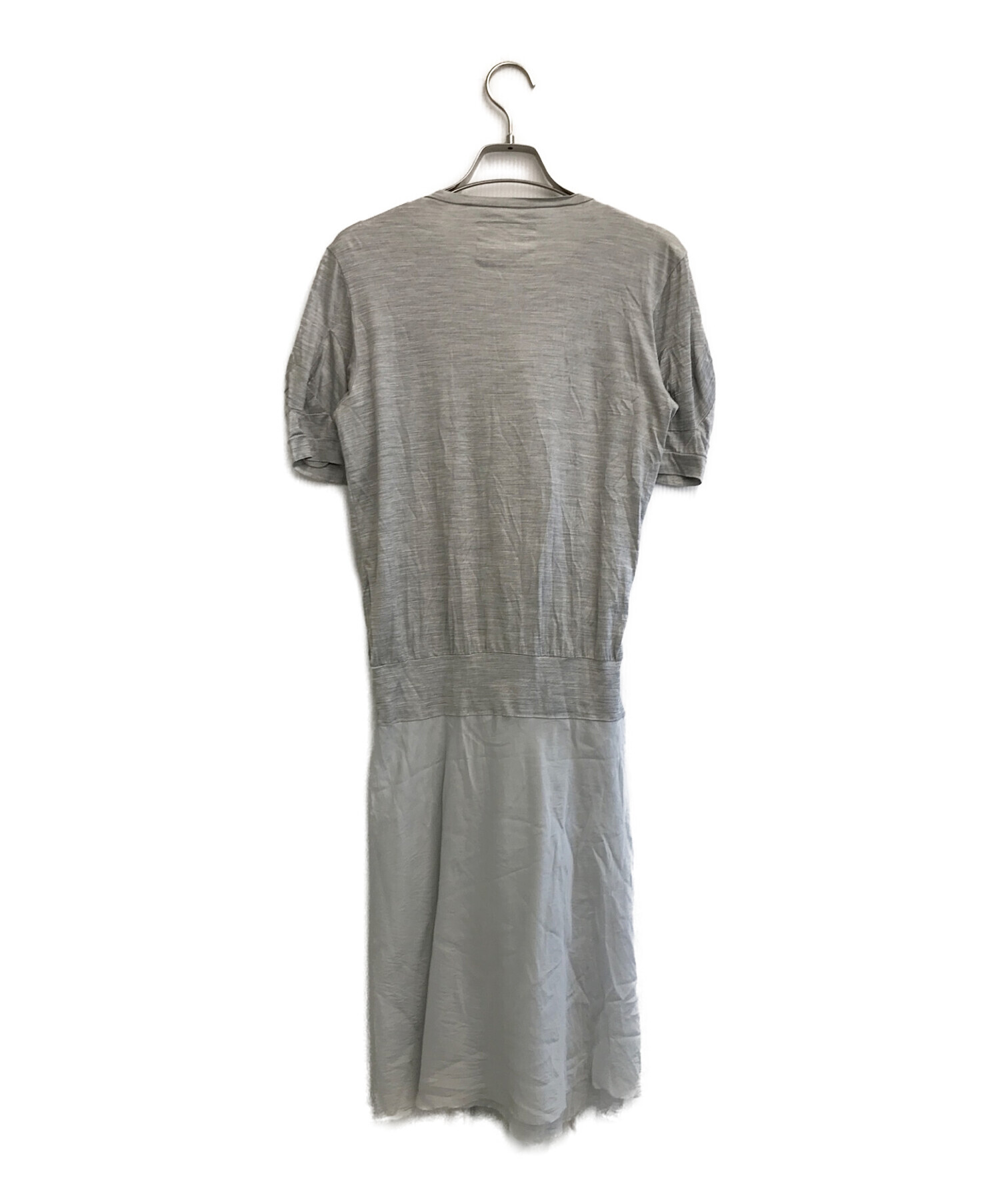 中古・古着通販】sacai (サカイ) シルクドッキングワンピース グレー 