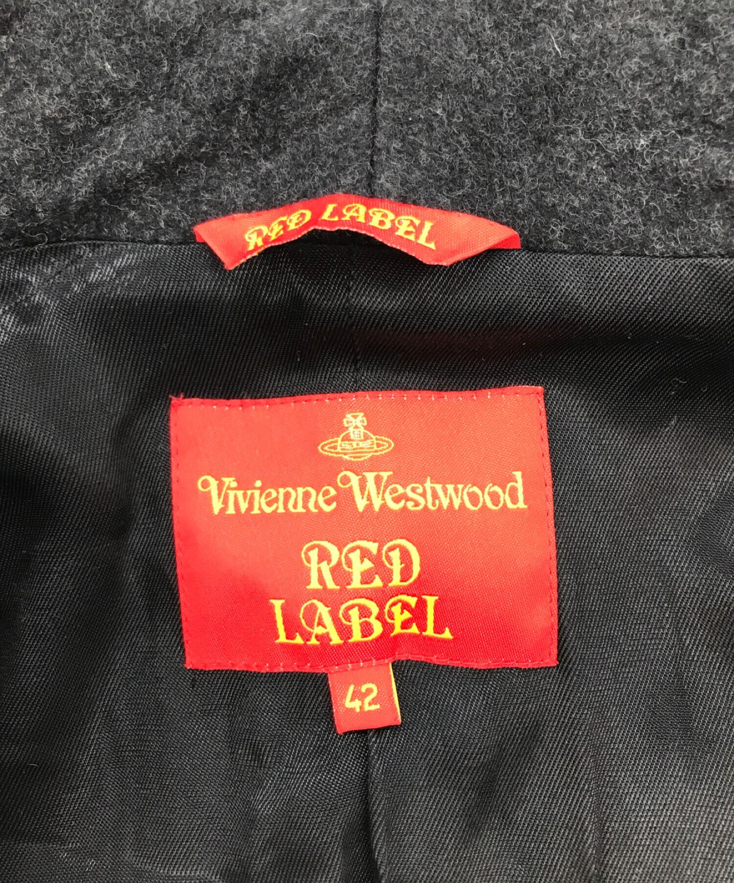 Vivienne Westwood RED LABEL (ヴィヴィアンウエストウッドレッドレーベル) カシミヤブレンドウールコート チャコールグレー  サイズ:42