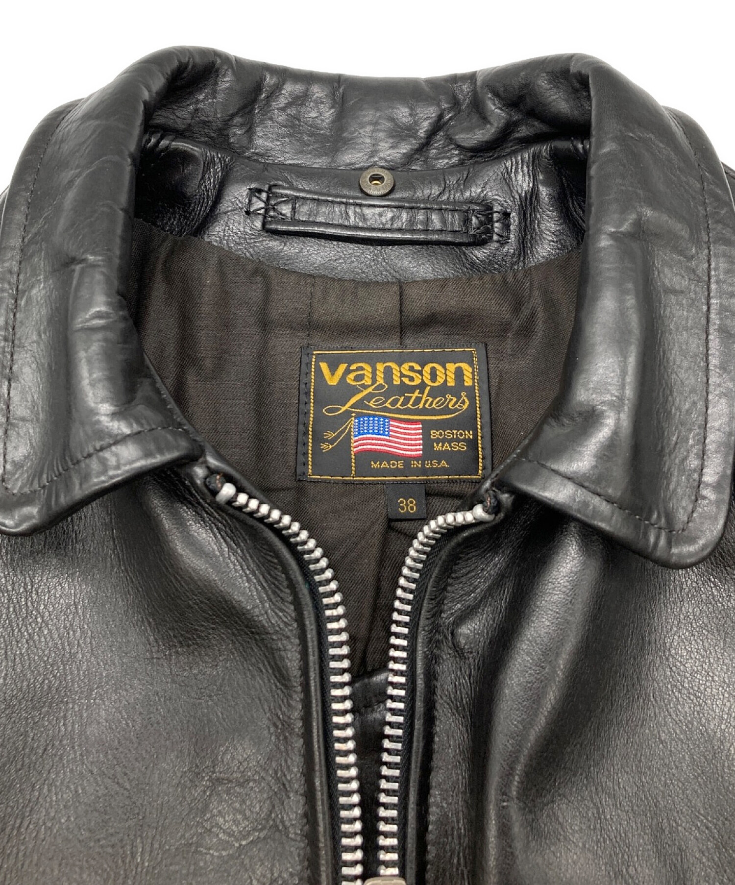 VANSON (バンソン) ライダースジャケット ブラック サイズ:38